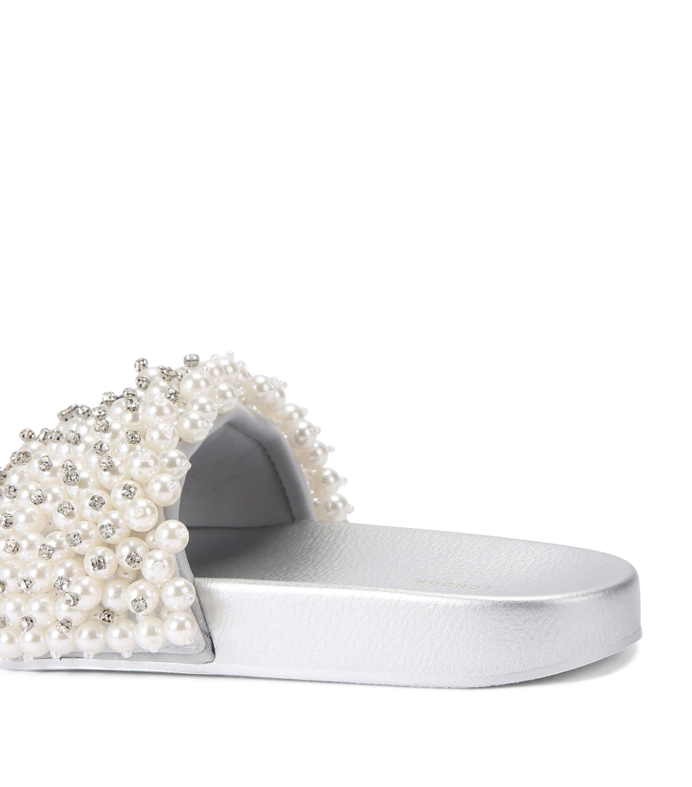 Kurt Geiger London Embellished Meena Eagle Slides Cream Image 3