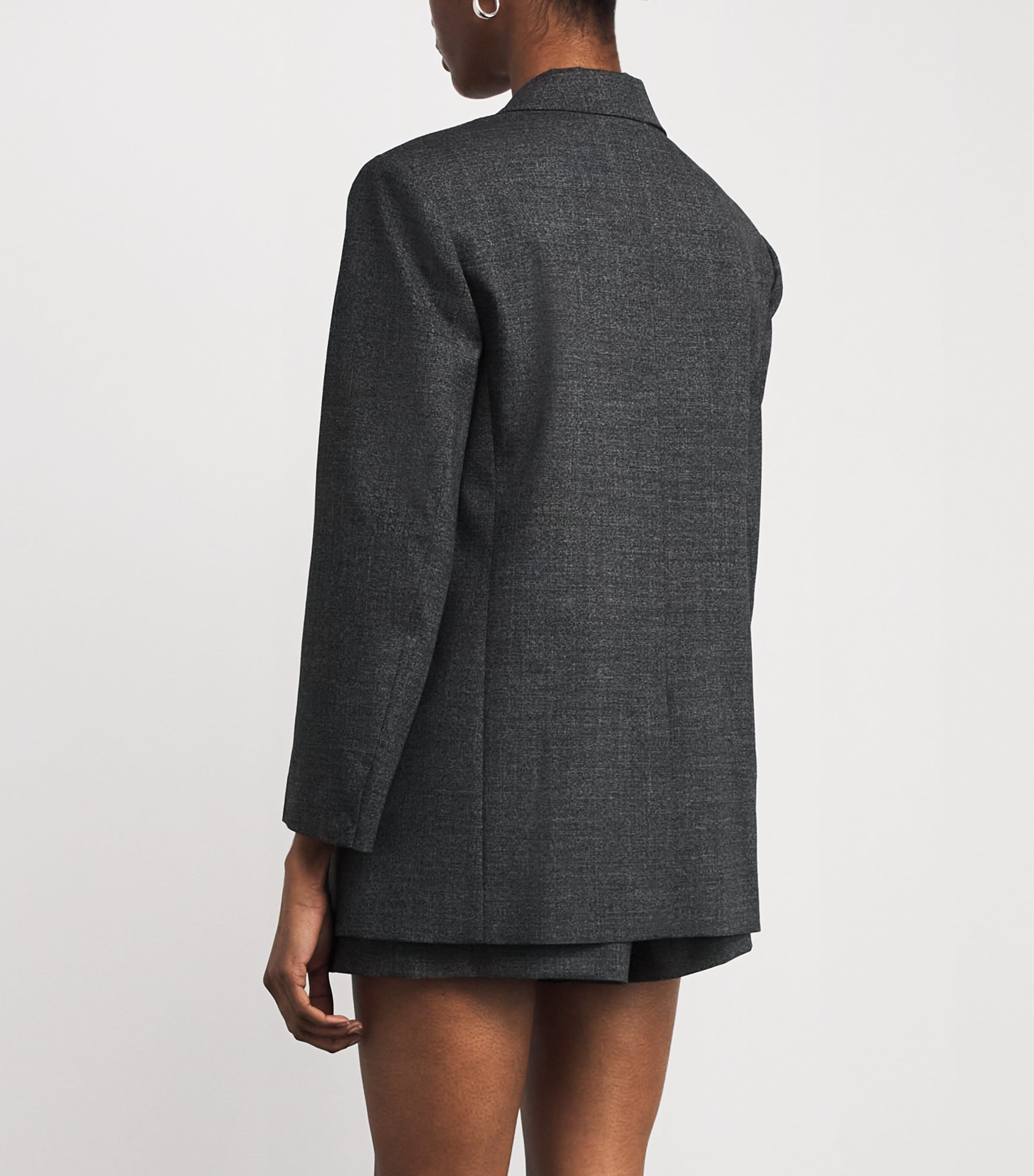 Boxy Single-Breasted Blazer LIGHT GREY Image 4