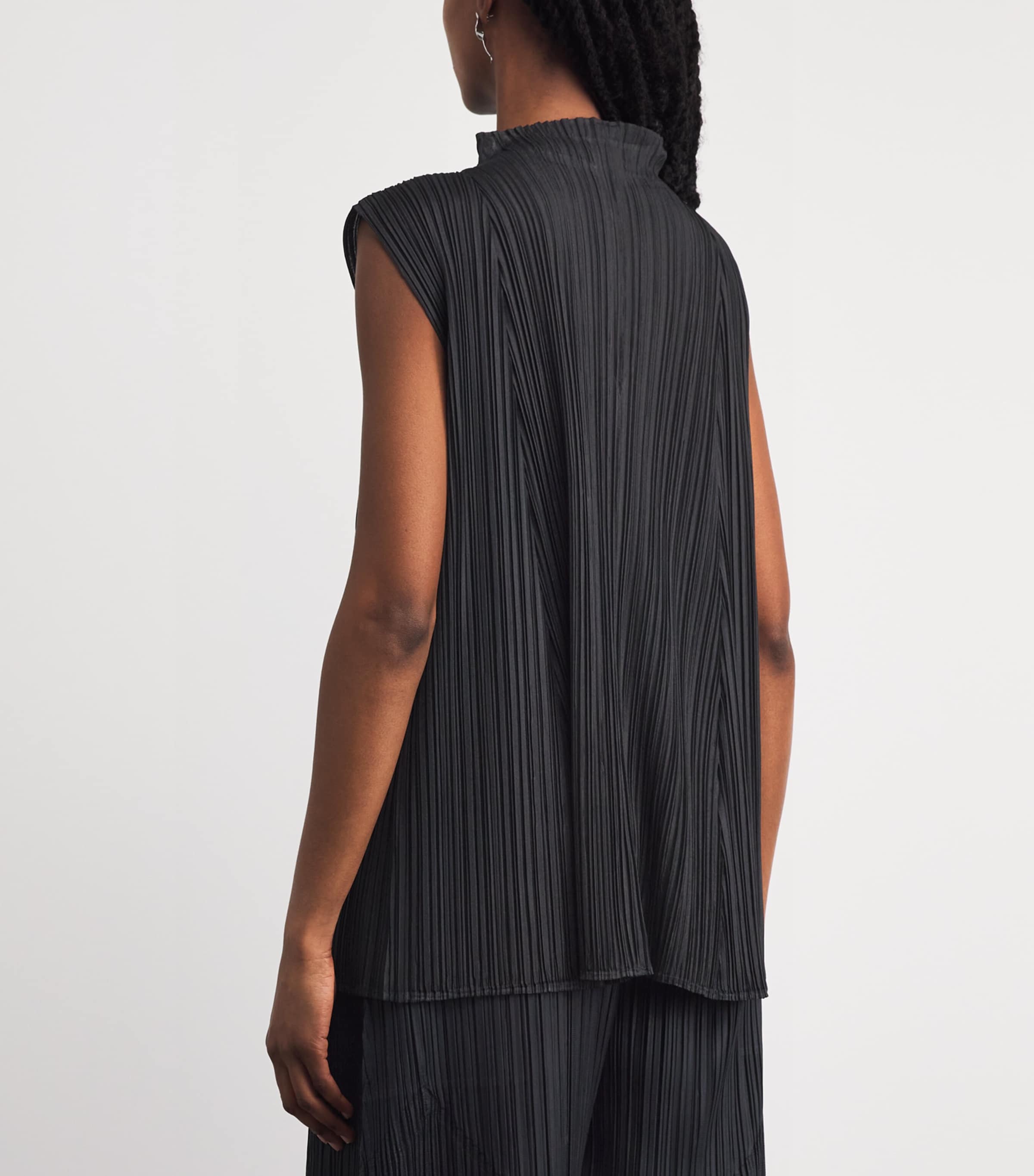 Pleats Please Issey Miyake Womens Mellow Pleats Top Black Image 4