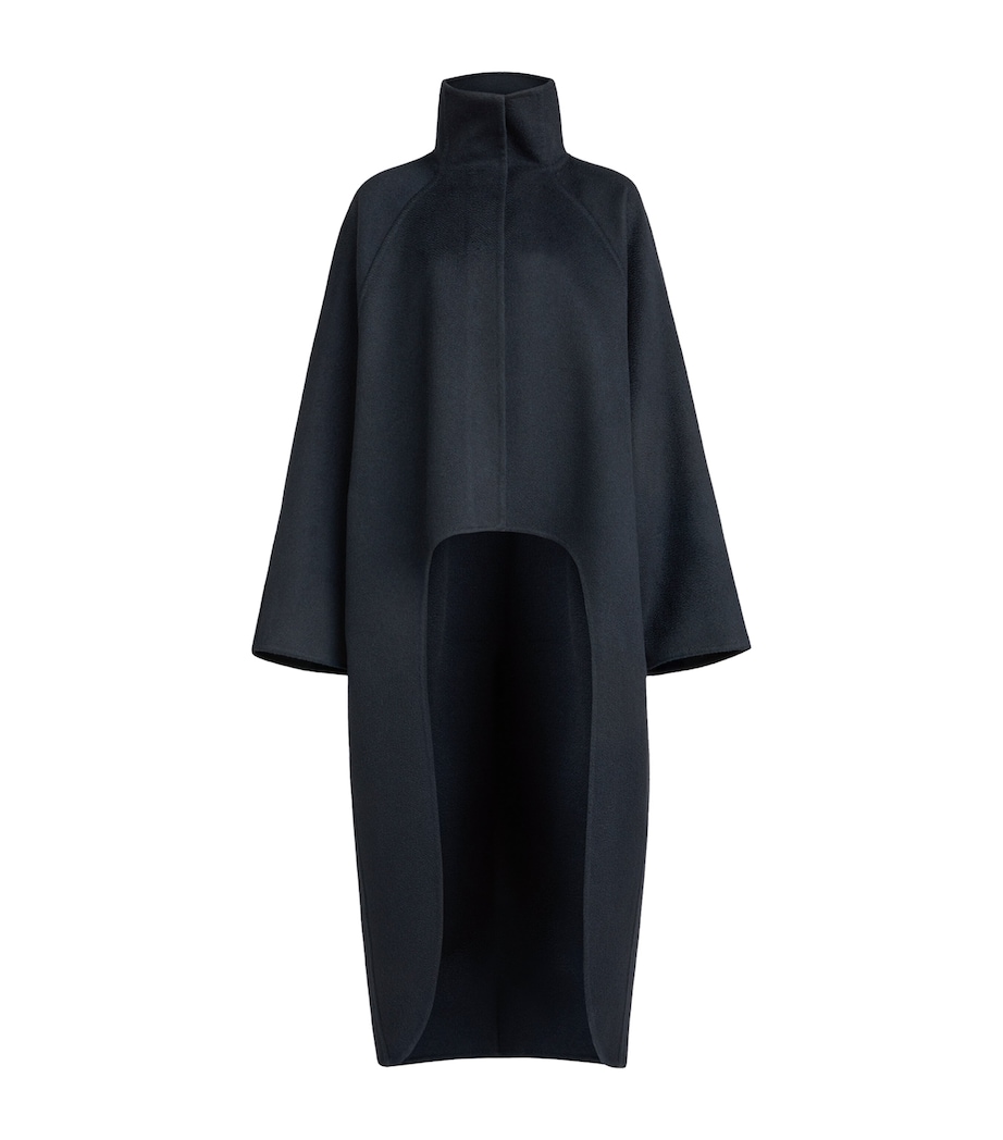 Alaïa Womens Cashmere Open-Split Coat Midnight Image 1