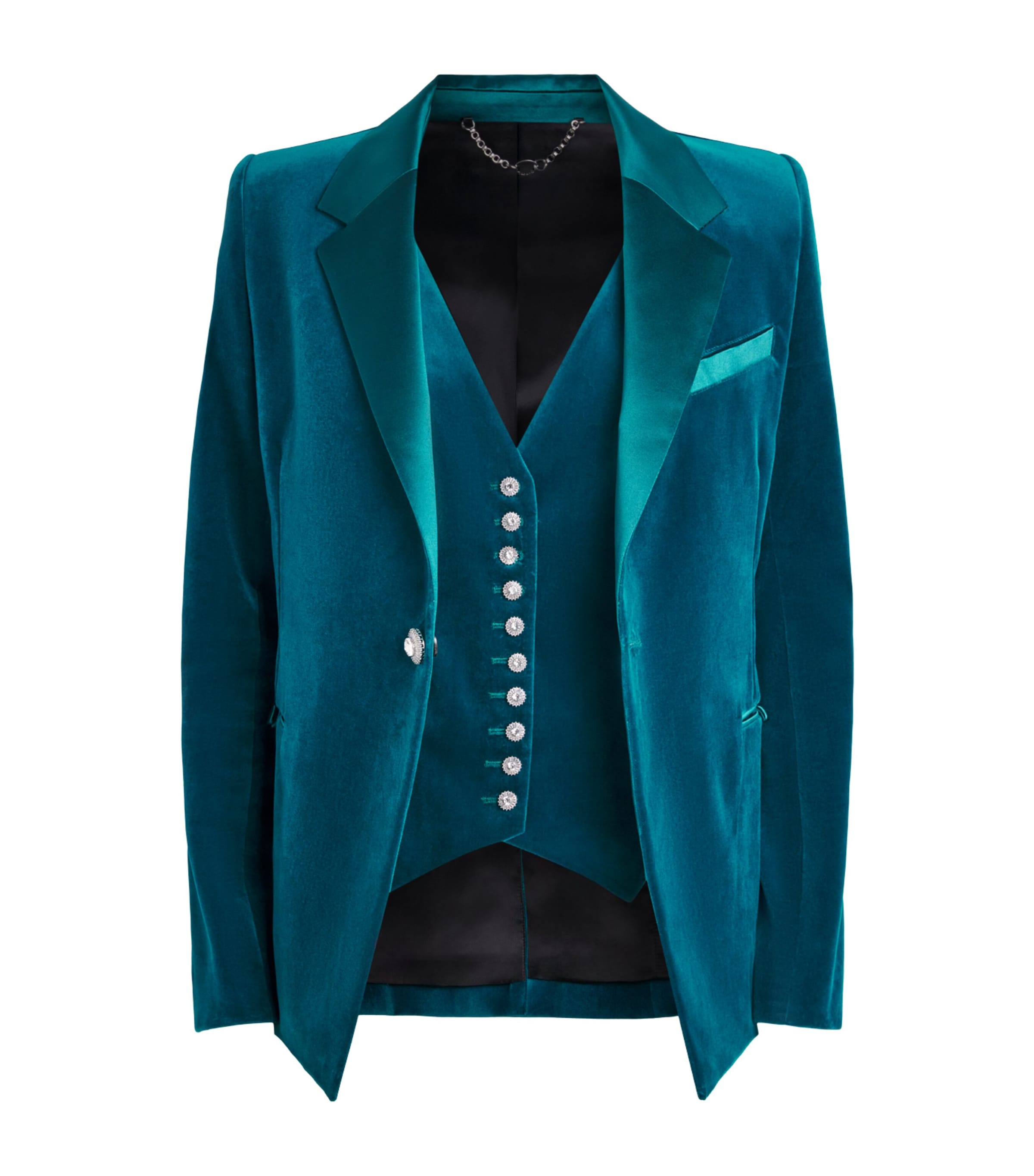 Velvet Blazer P489 BLUE BIRD Image 1