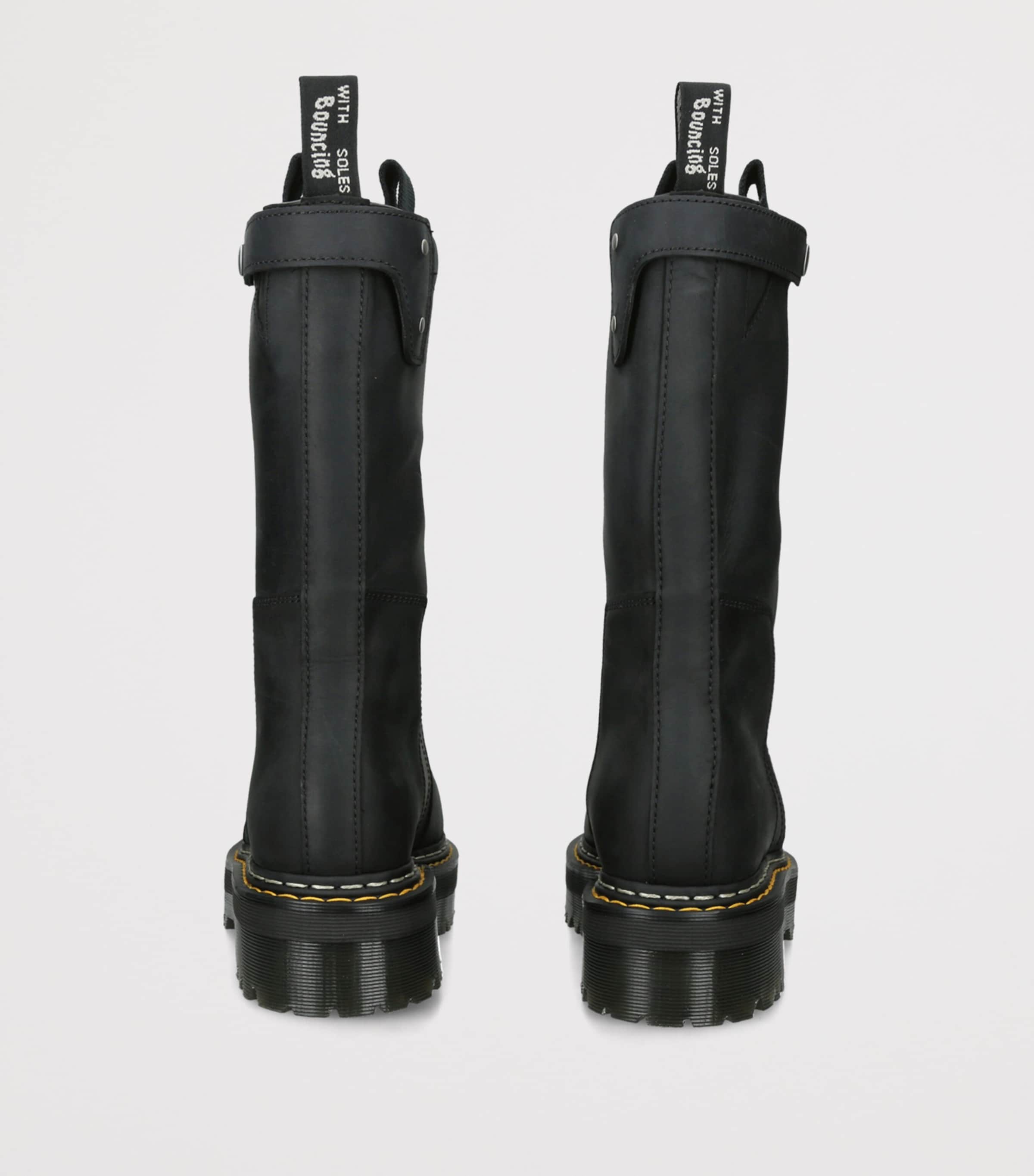 Rick Owens Black x Dr. Martens Nubuck Quad Sole Ankle Boots