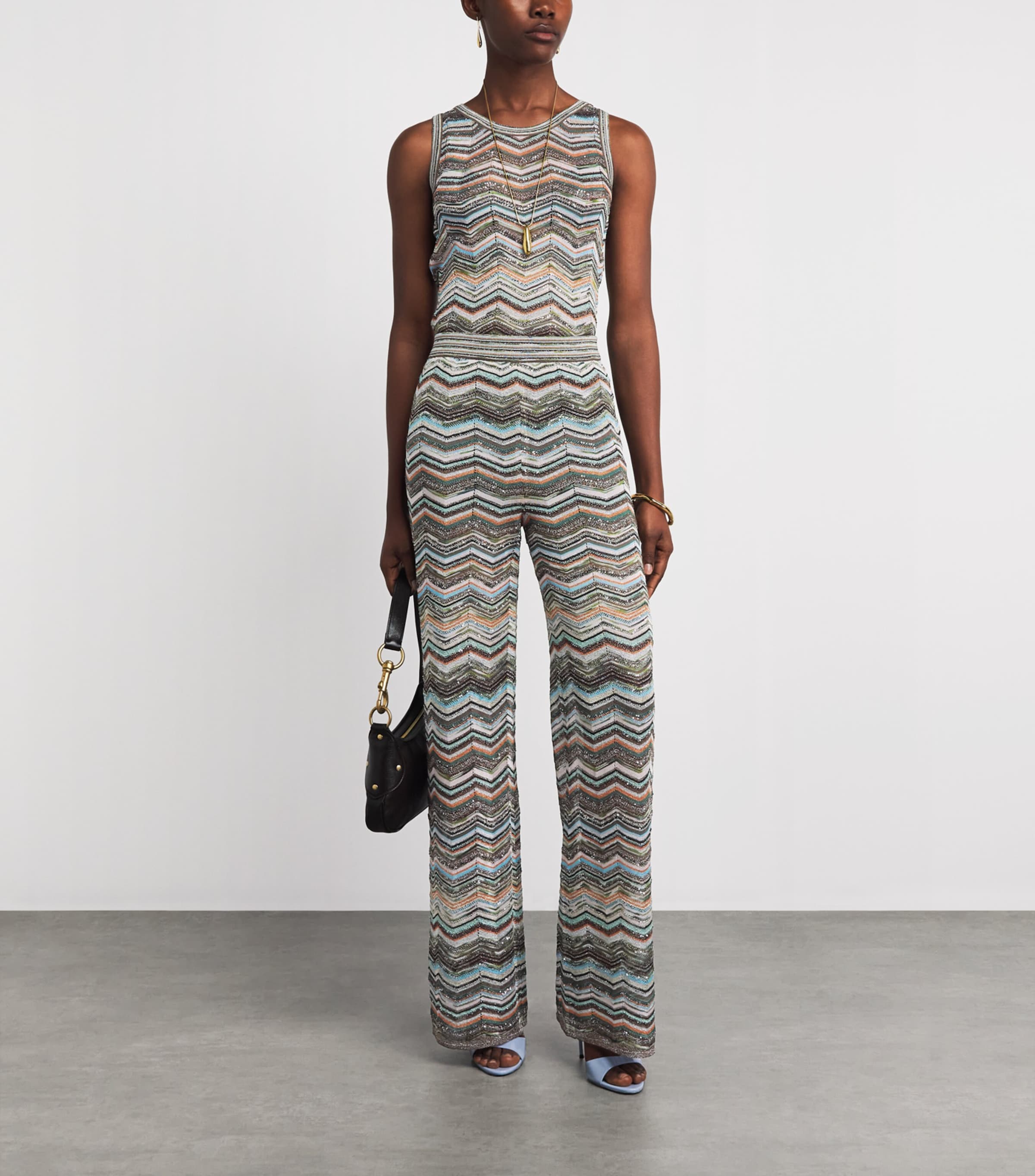 Missoni Womens Sequin Chevron Tank Top Smspo Mltclr W Bk,bn Image 2