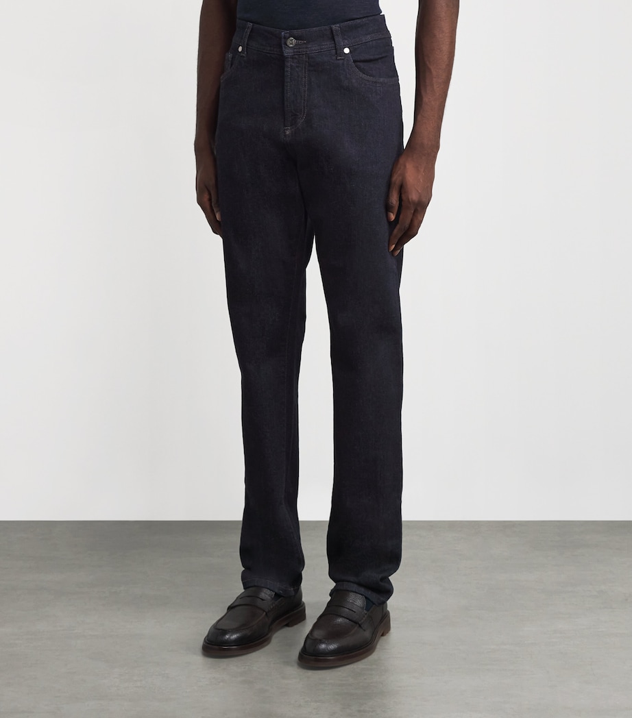 Straight-Cut Jeans 34 BLUE RINSE Image 3