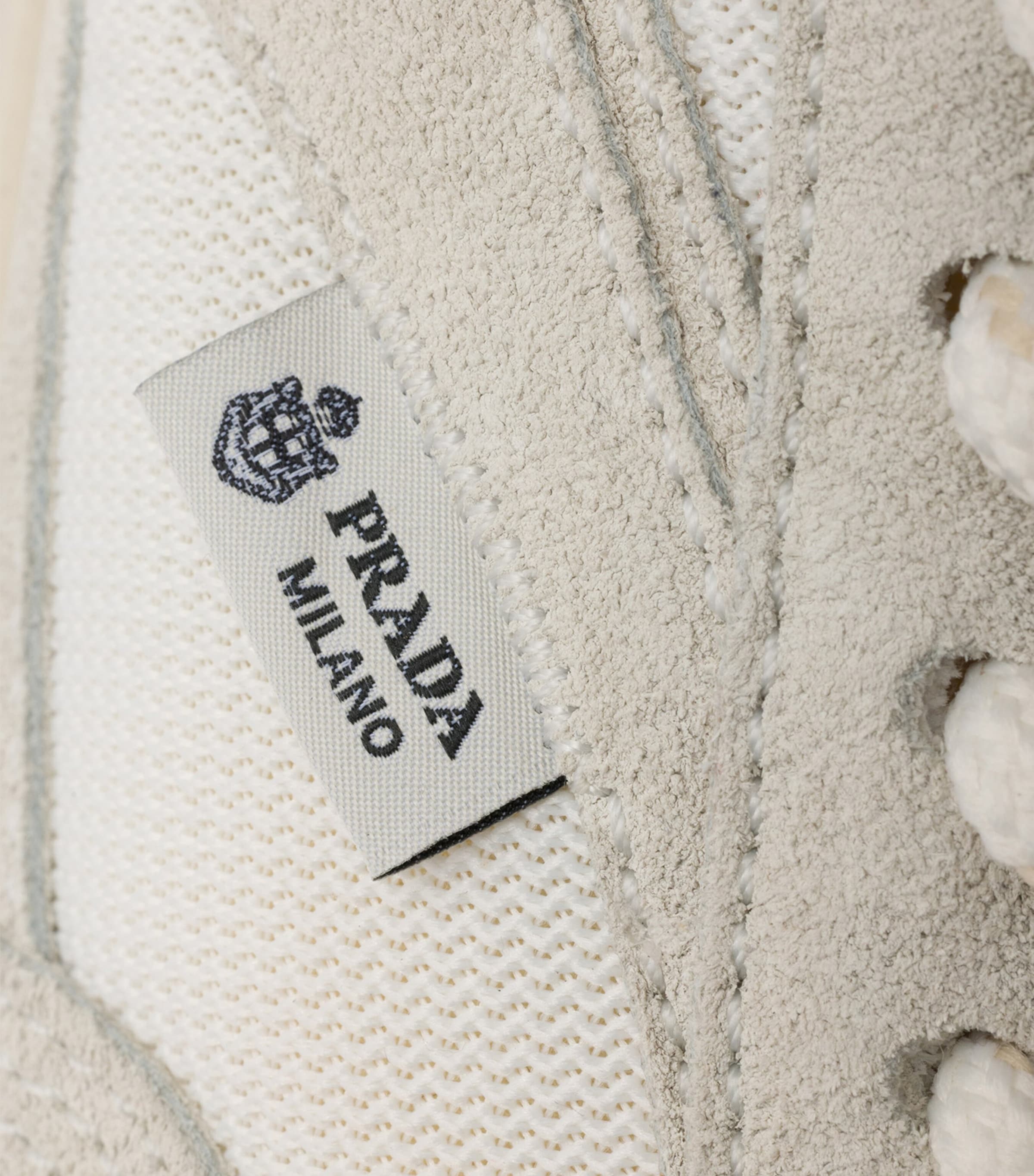 Prada Mesh and Suede Sneakers White Image 6