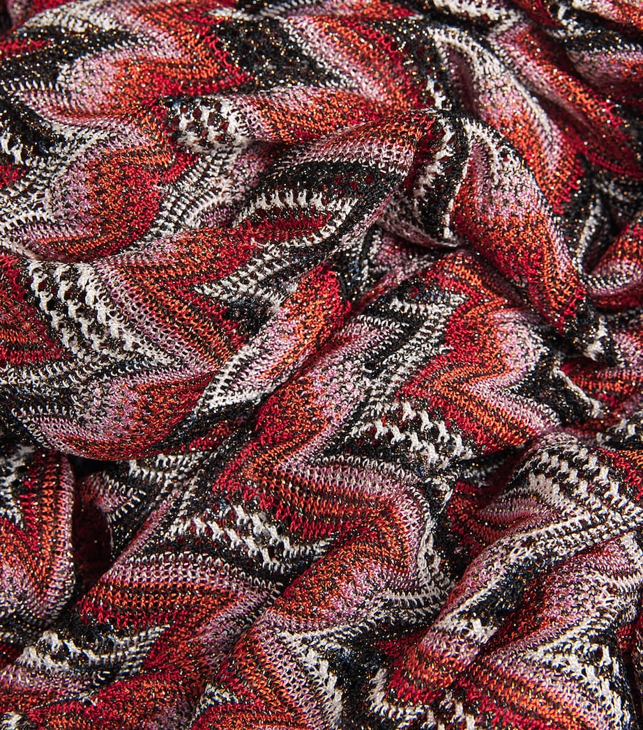 Zigzag Open-Front Cardigan S4175 RED/BLACK Image 5