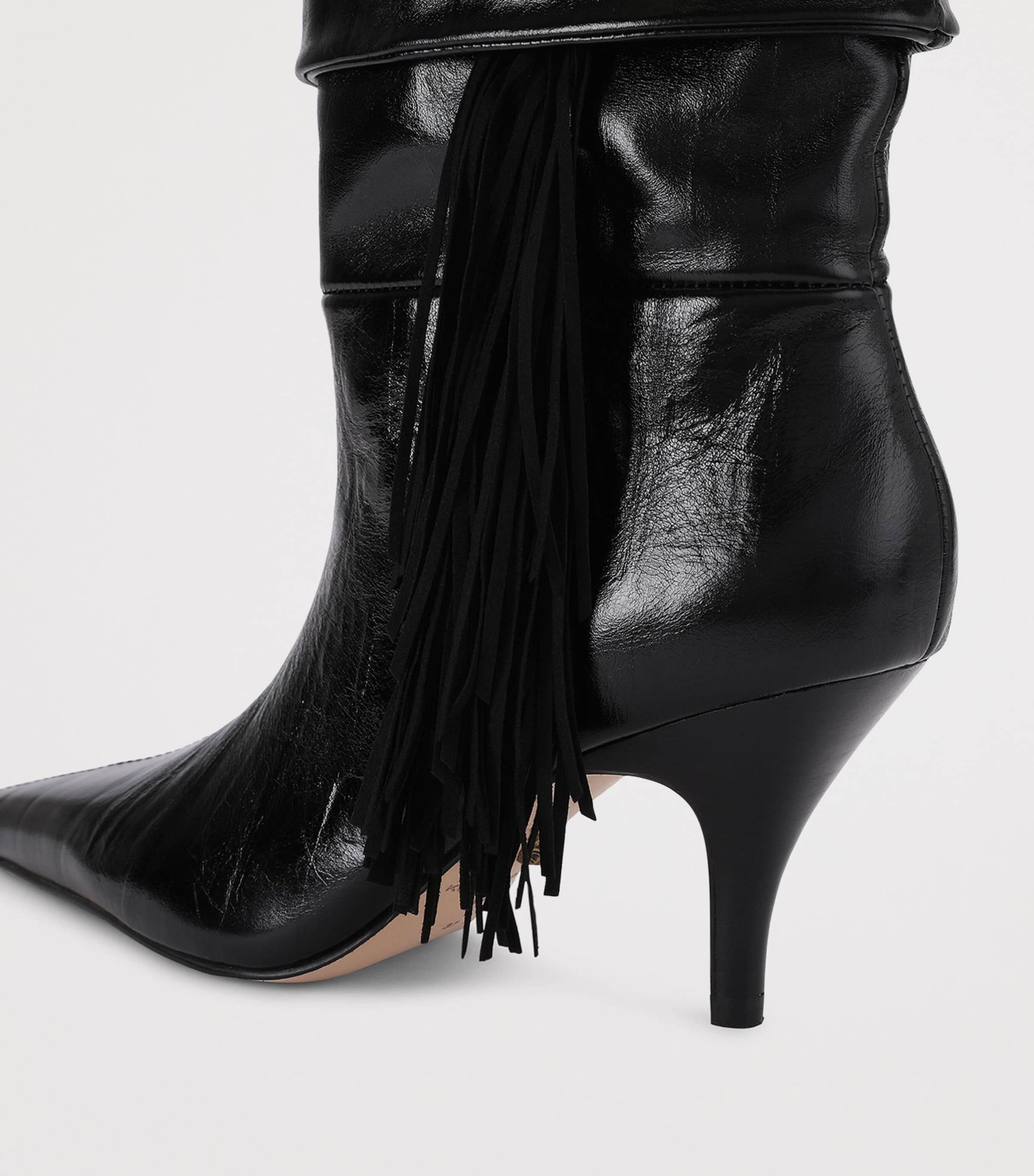 Kurt Geiger London Leather Piccadilly Slouch Boots Black Image 4