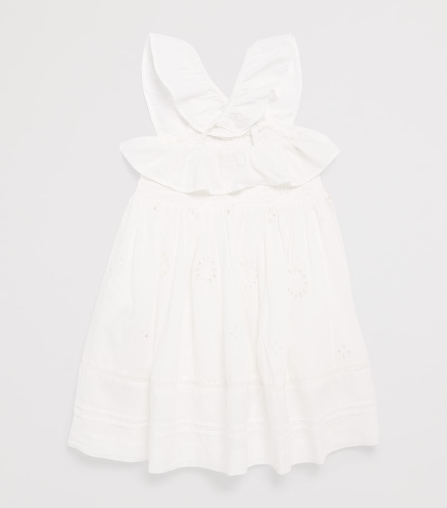 Louise Misha Cotton Anaya Dress (24 Months) Off White Schiffli Image 2
