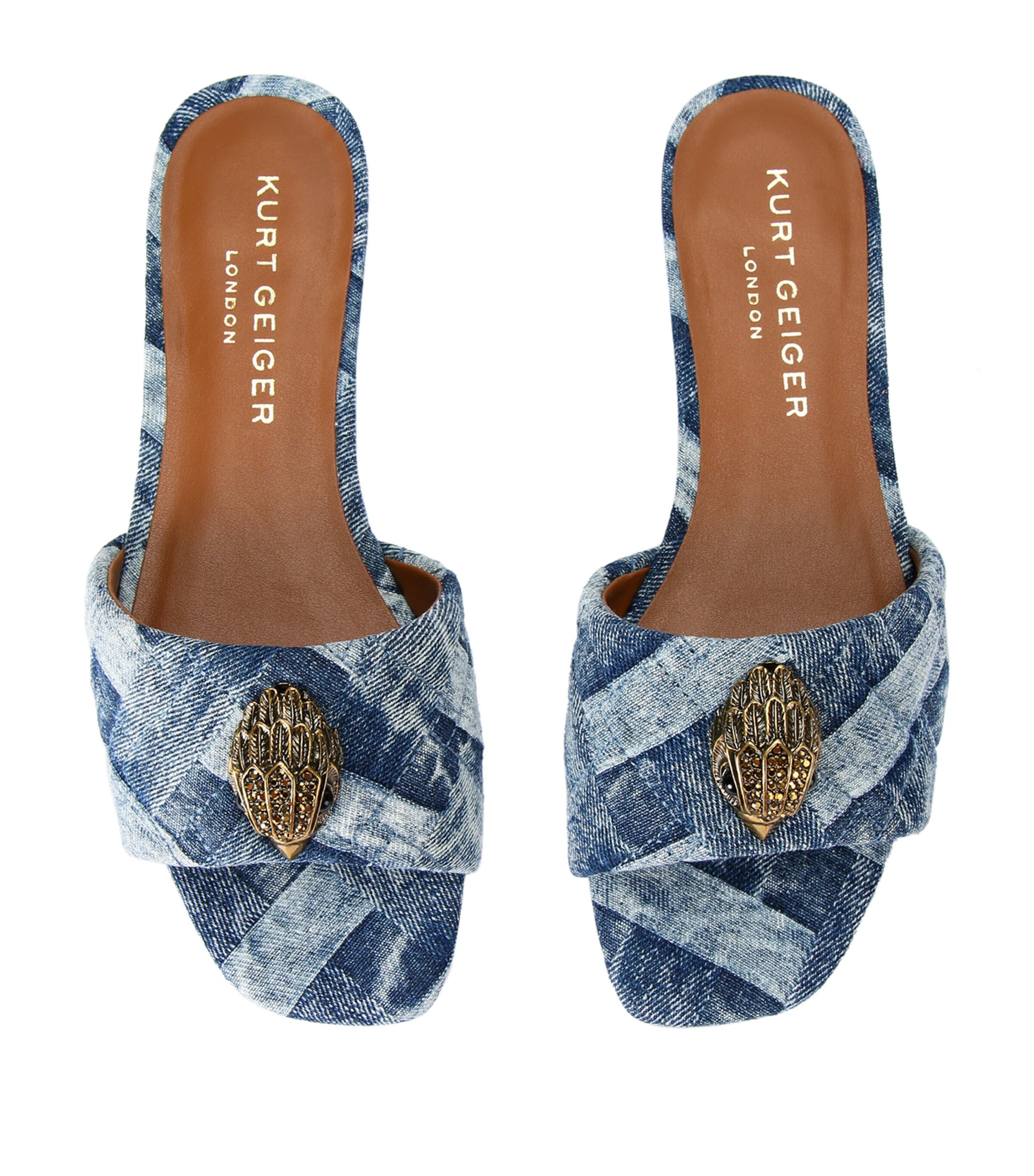 Leather Kensington Slides DENIM Image 4