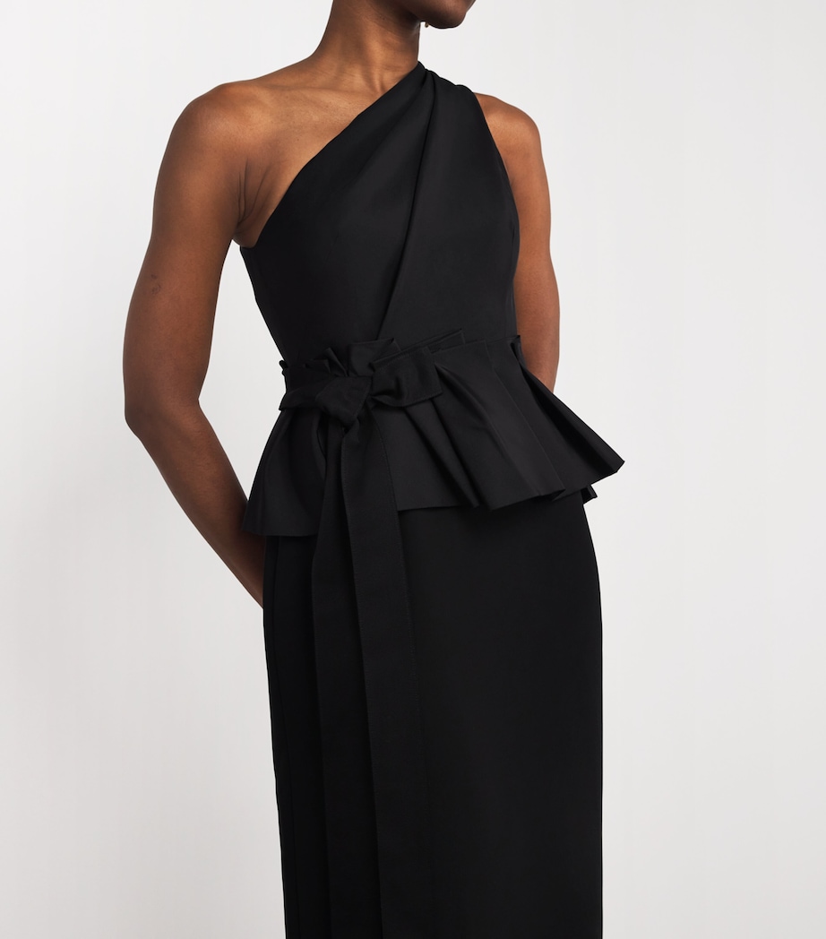 One-Shoulder Column Gown BLACK 001 Image 6