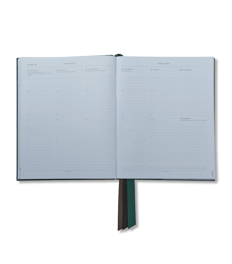 Smythson Leather Portobello Weekly Diary 2026-2027 F Green Image 2