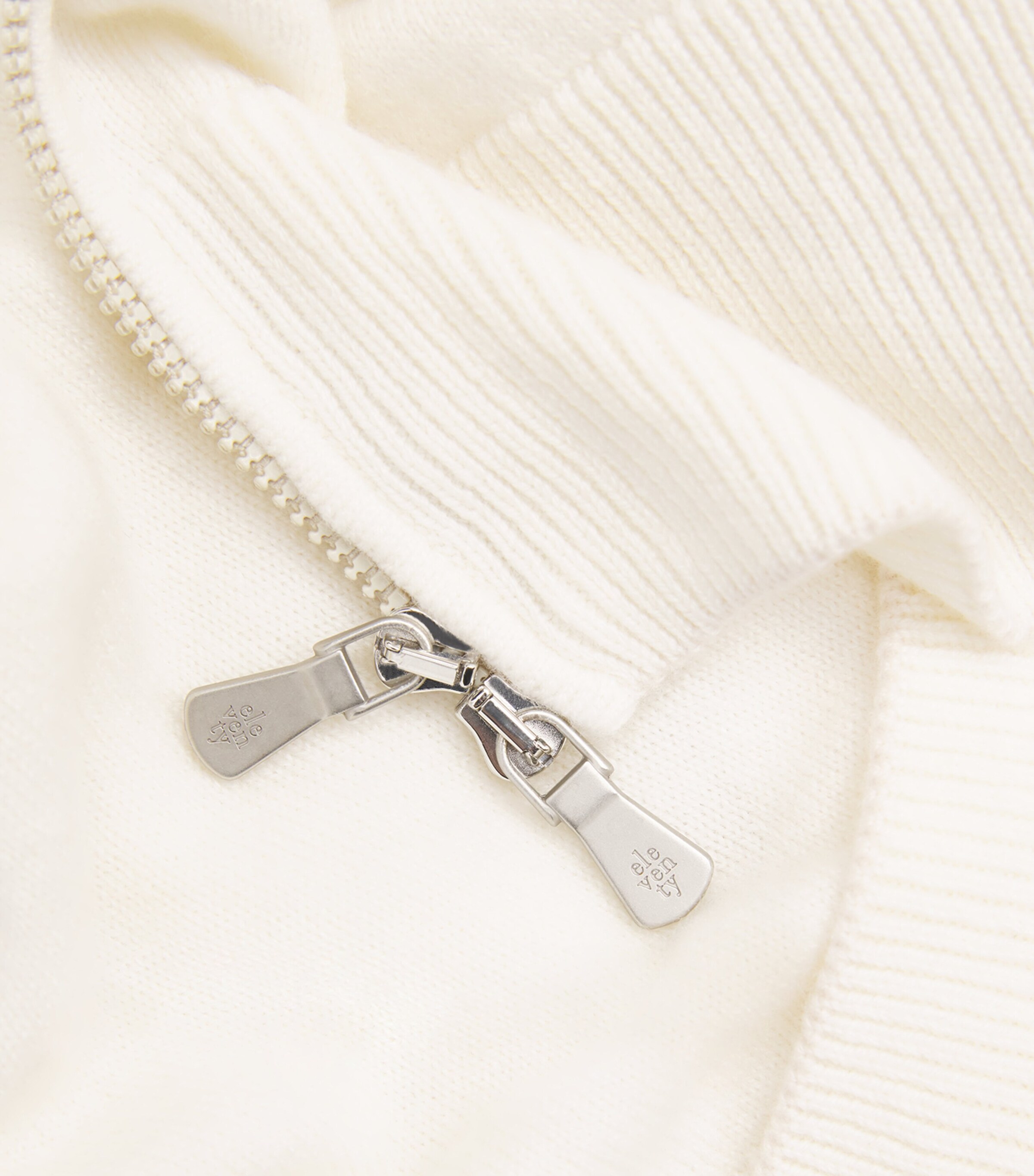 Cashmere Zip-Up Hoodie BIANCO E BEIGE Image 5