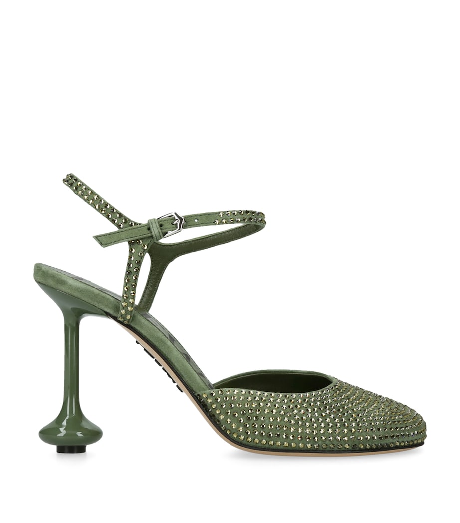 Suede Toy Ankle-Strap Pumps 90 GREEN Image 1