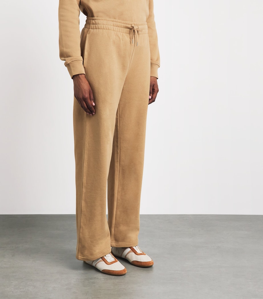 Harrods Womens Cotton Jersey Wide-Leg Sweatpants Camel Image 4