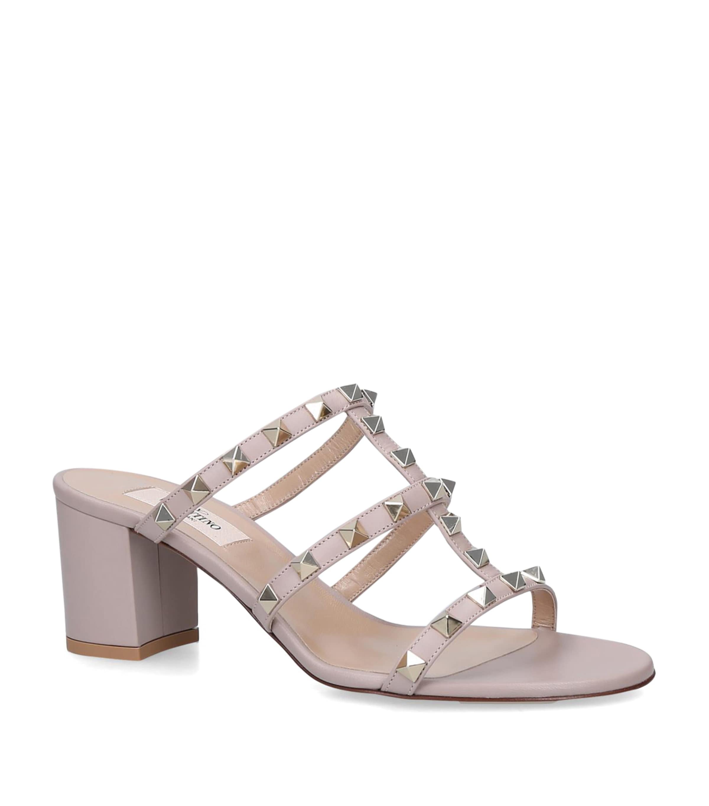 Valentino Rockstud Mule Sandals 60 In Neutral