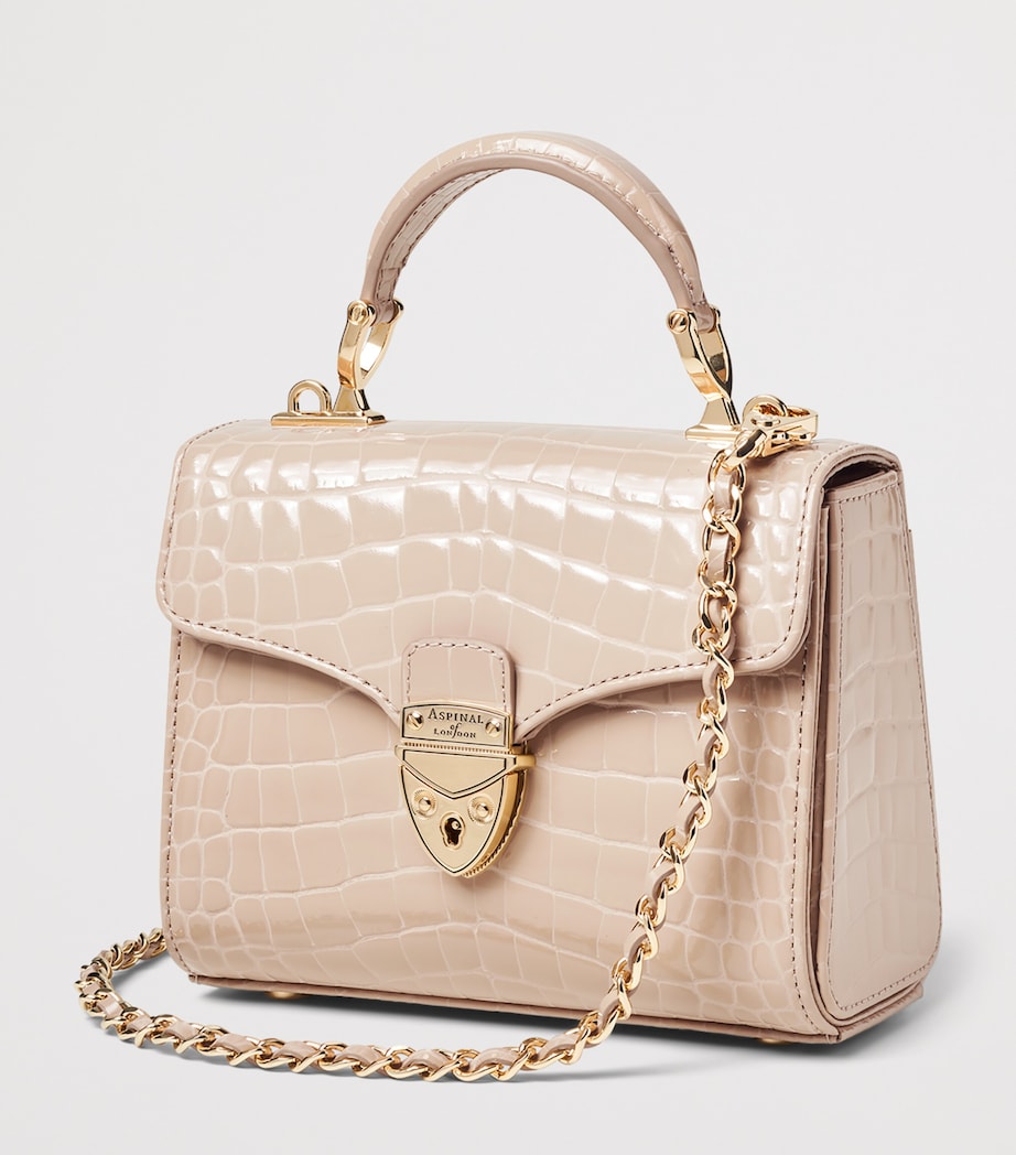 Aspinal Of London Mini Leather Mayfair Top-Handle Bag Taupe Image 2