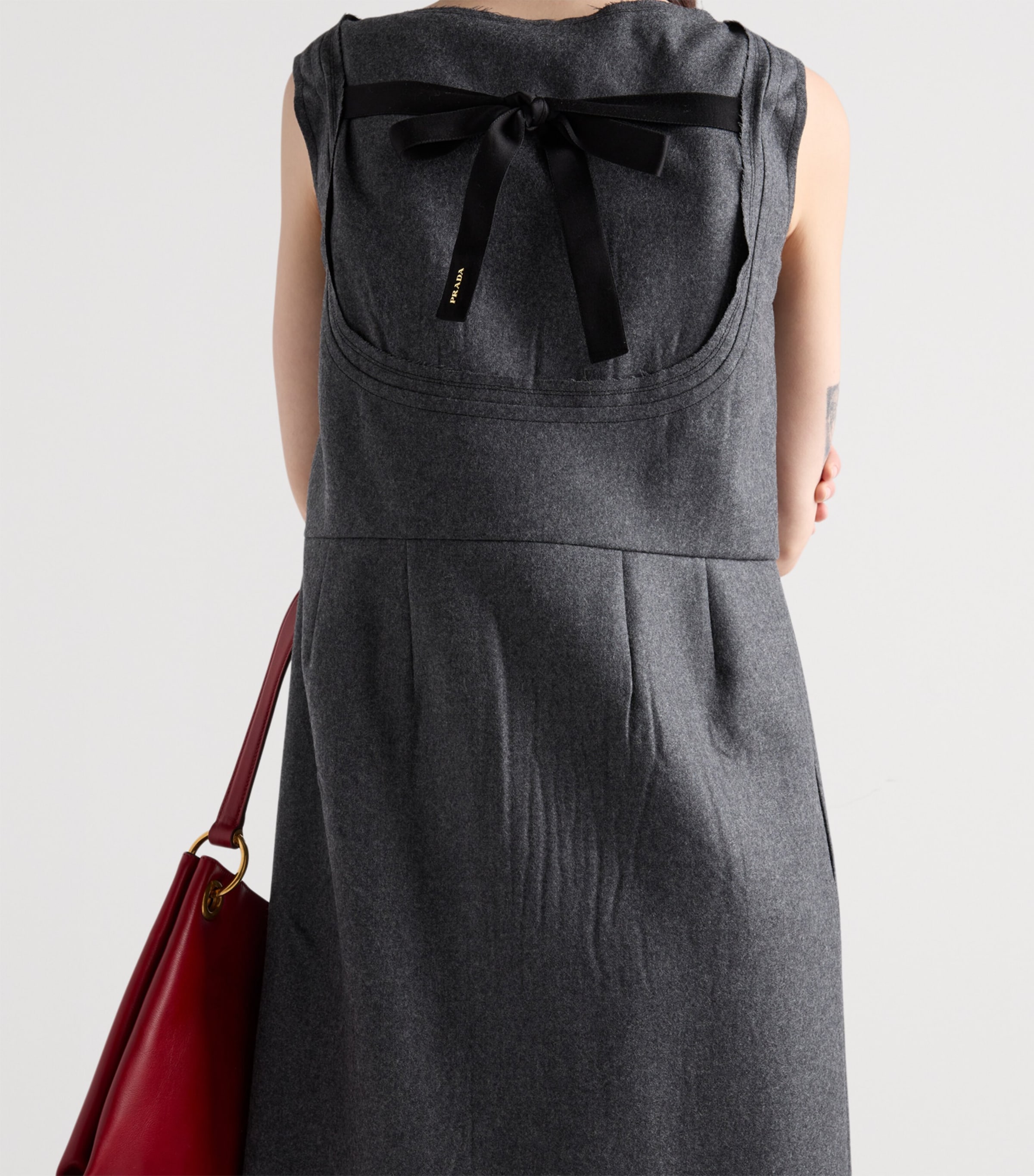 Wool Sleeveless Mini Dress F0480 Image 4