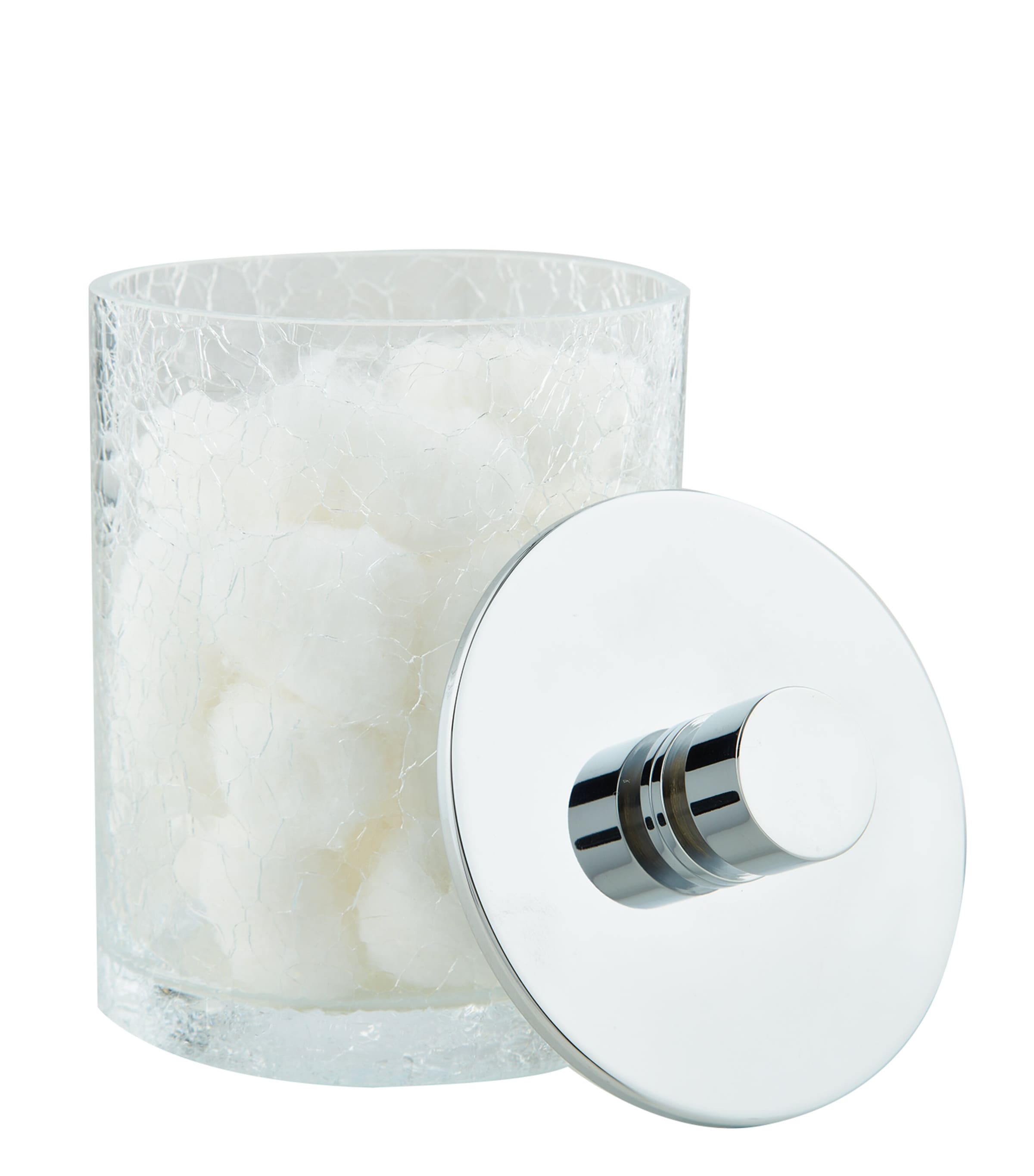 Large Cracked Crystal Jar SILVER Image 2