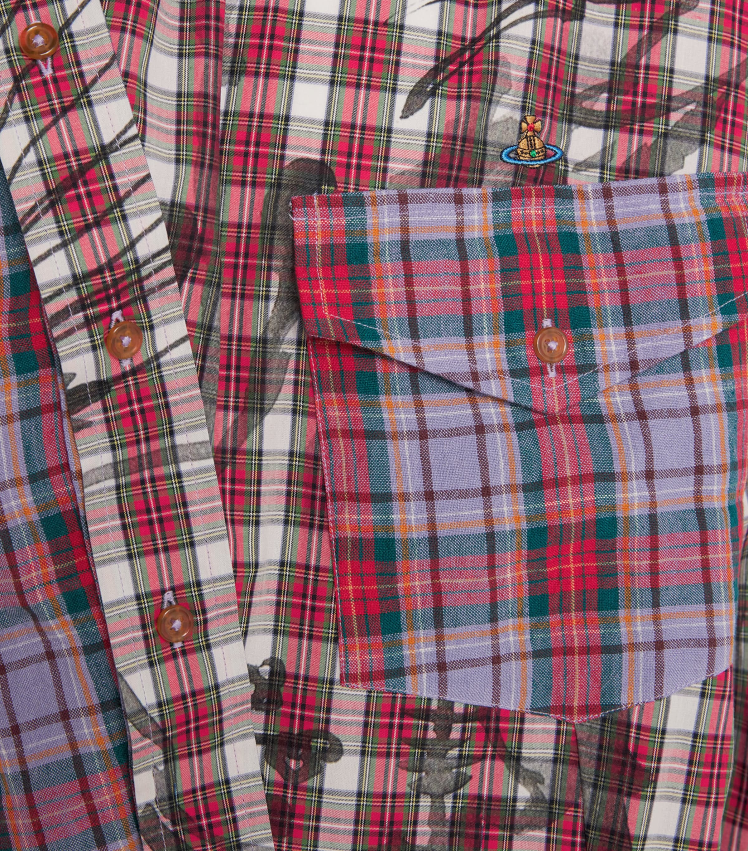 Cotton-Linen Check Chaos Shirt O101 MULTI Image 5