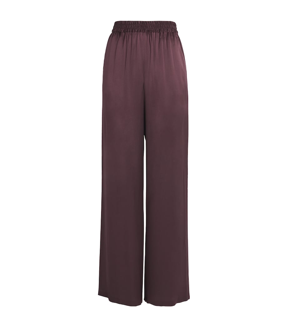 Eleventy Womens Silk Satin Palazzo Trousers Mosto Image 1
