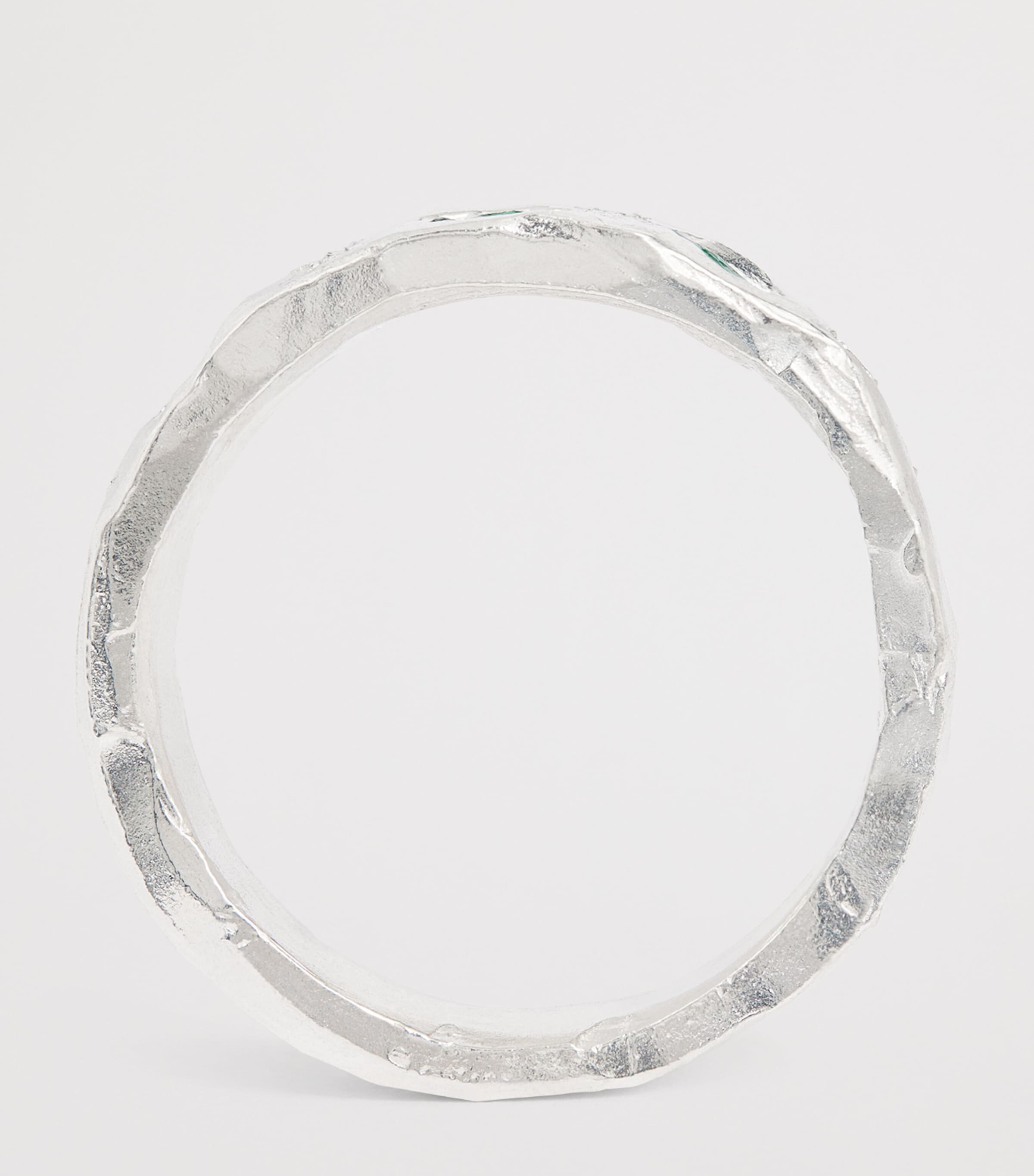 Sterling Silver and Emerald Scatter Ring SILVER Image 3