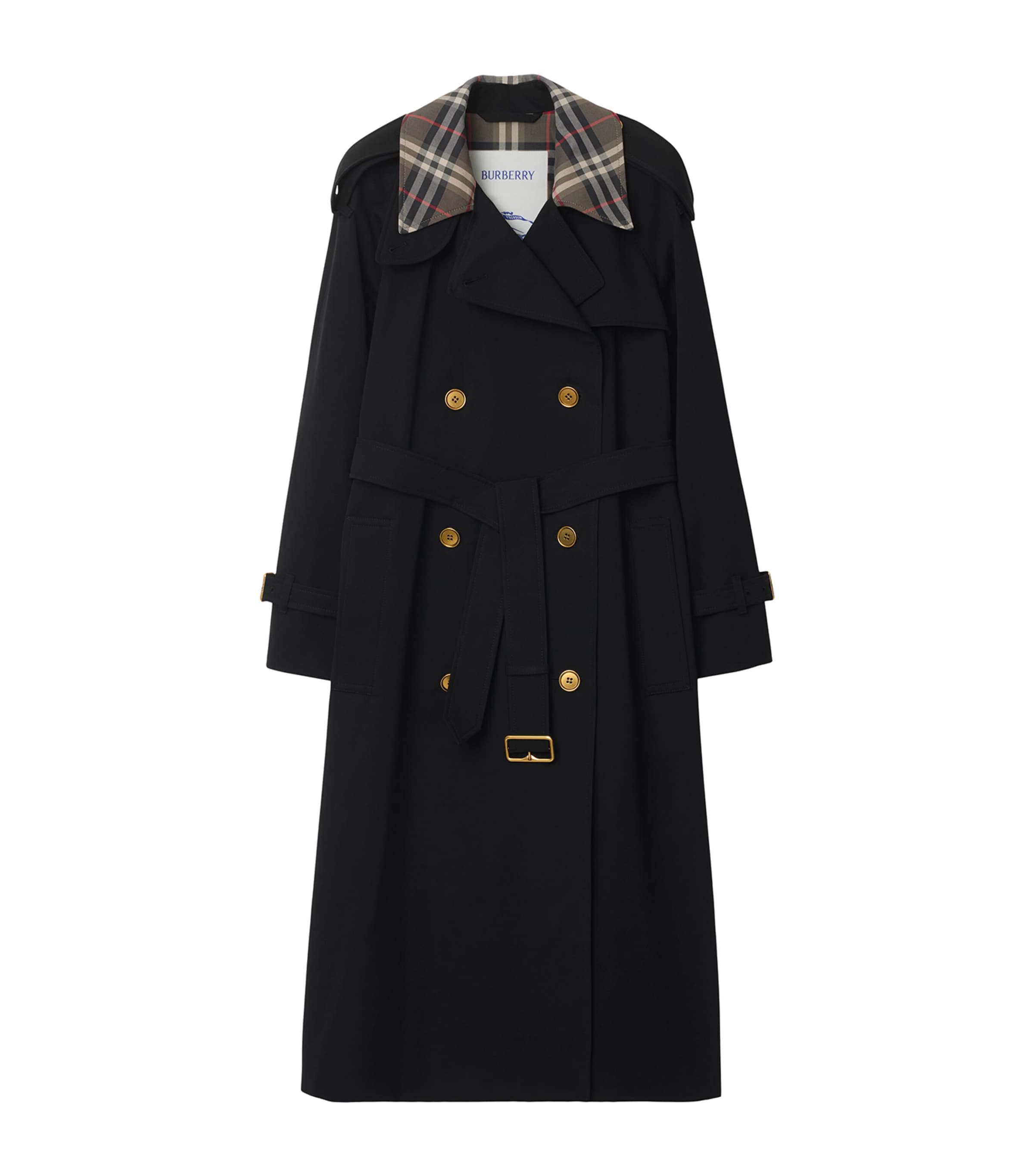 Long Castleford Trench Coat BLACK Image 1