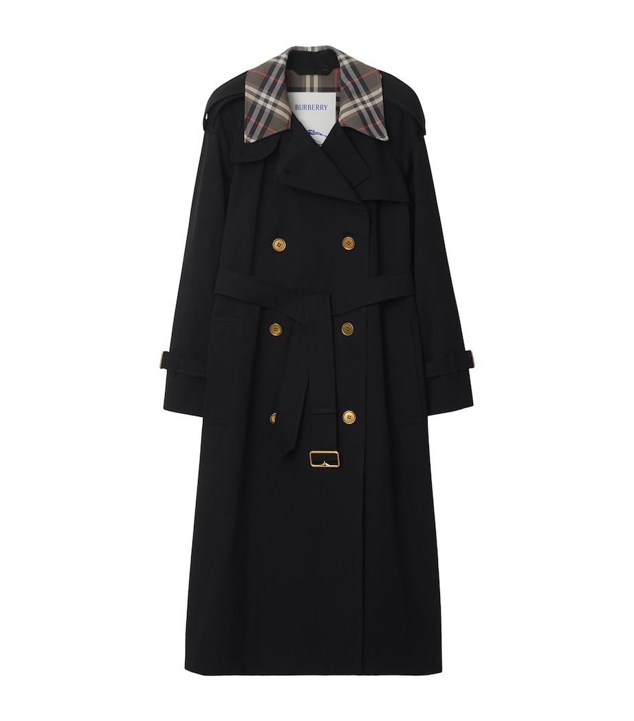 Long Castleford Trench Coat BLACK Image 1