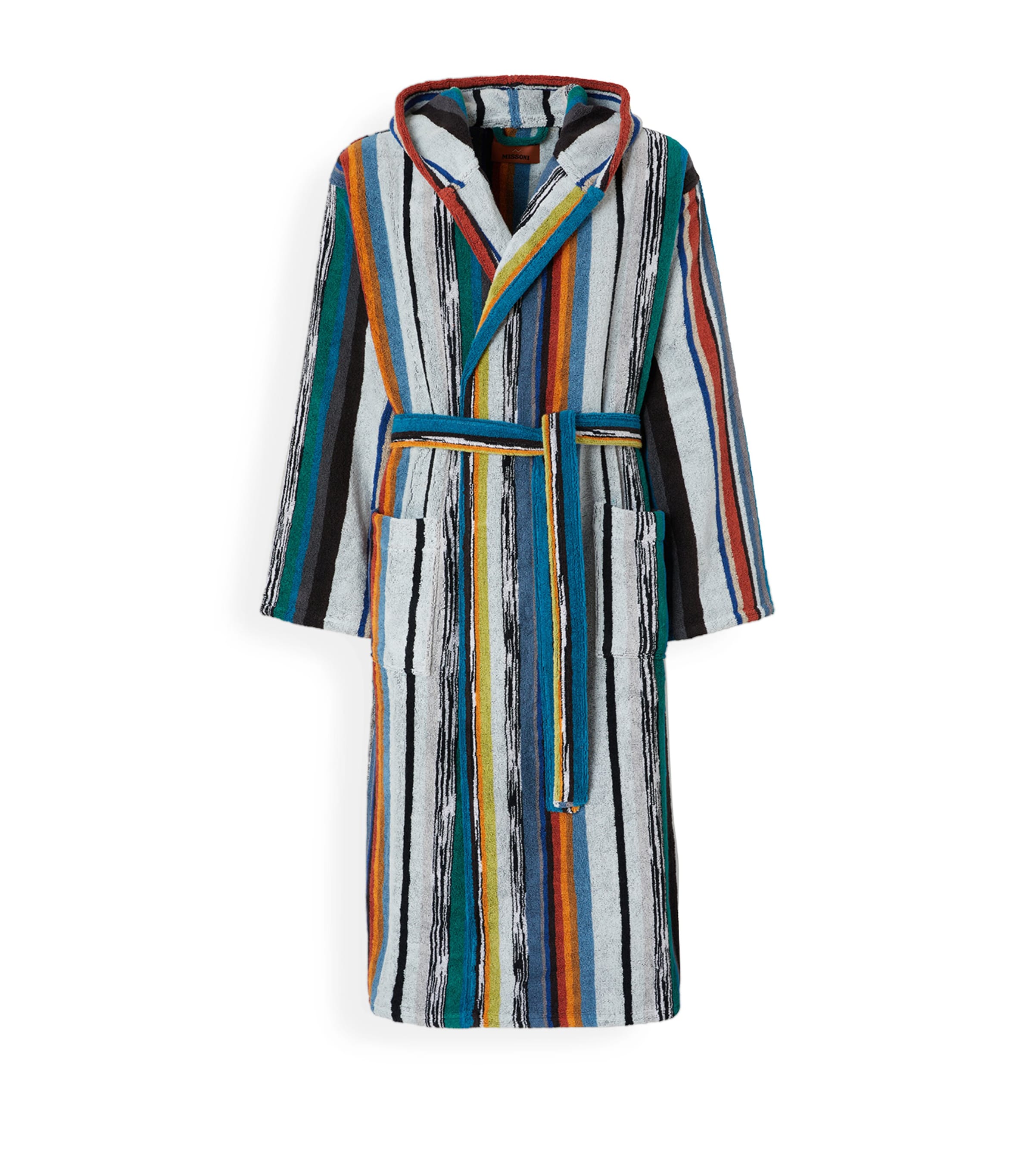 Missoni Towelling Striped Wooden Robe In Multi