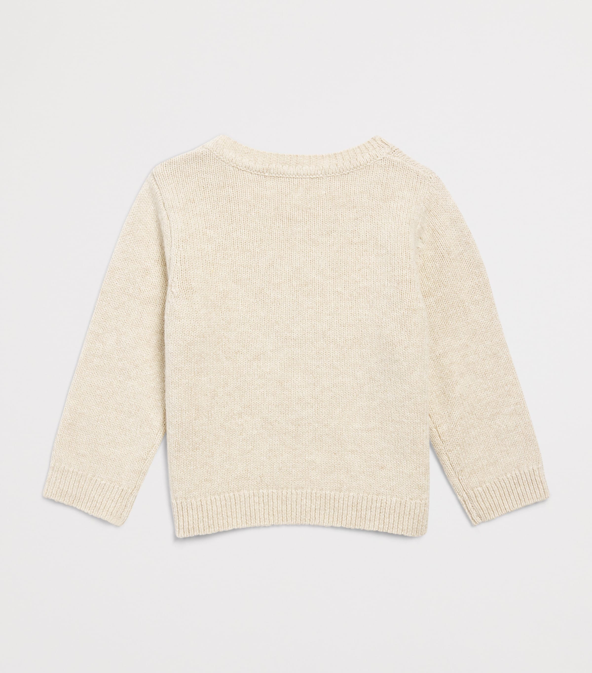 Harrods Cotton Bear Sweater (0-18 Months) Oatmeal Image 2