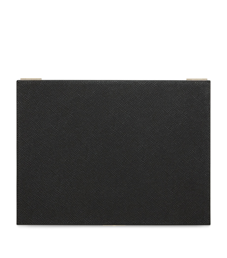 Smythson Leather 3-Drawer Panama Jewellery Box Black Image 5
