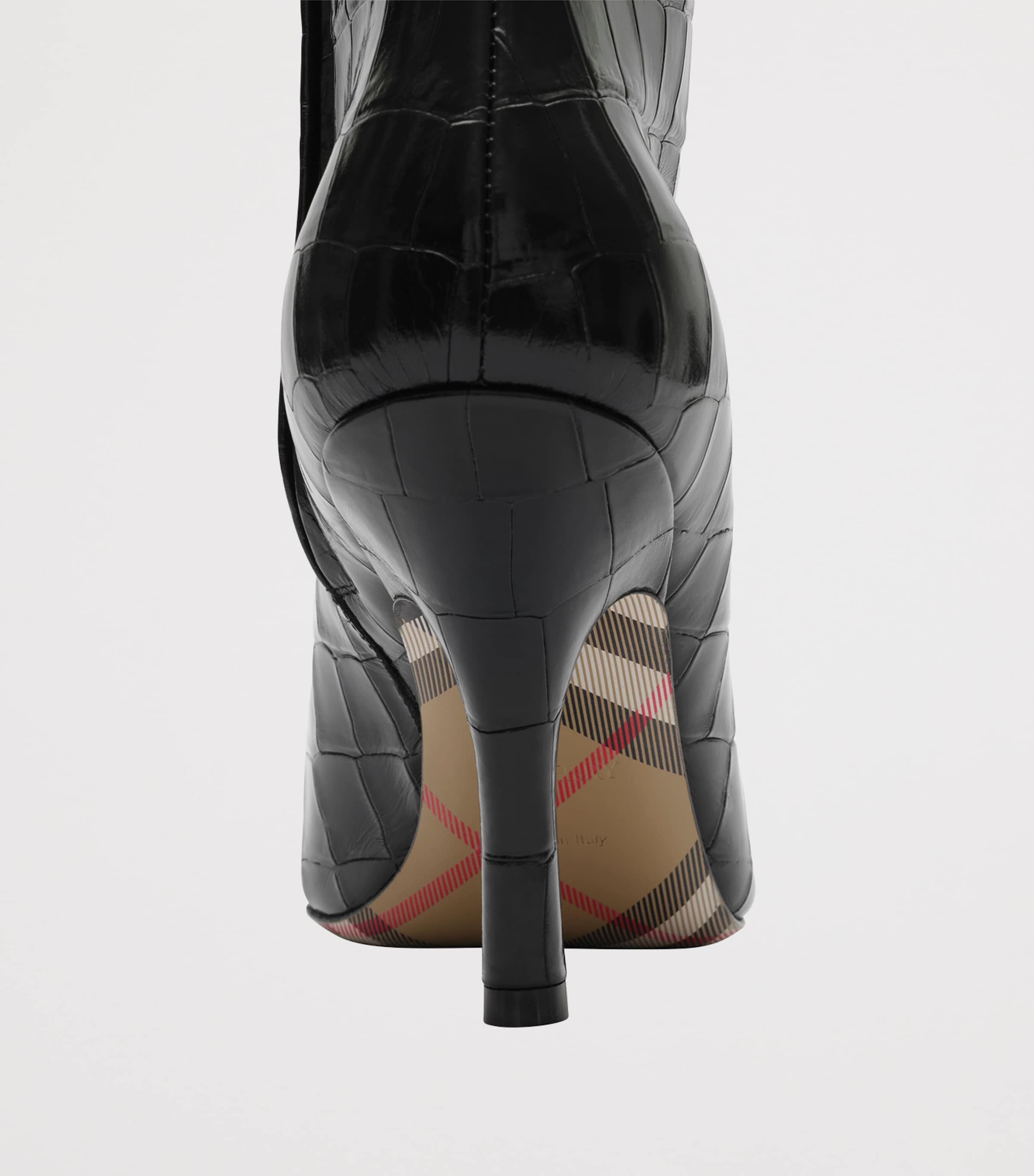 Burberry Croc-Embossed Leather Dame Ankle Boots 90 Black Image 6