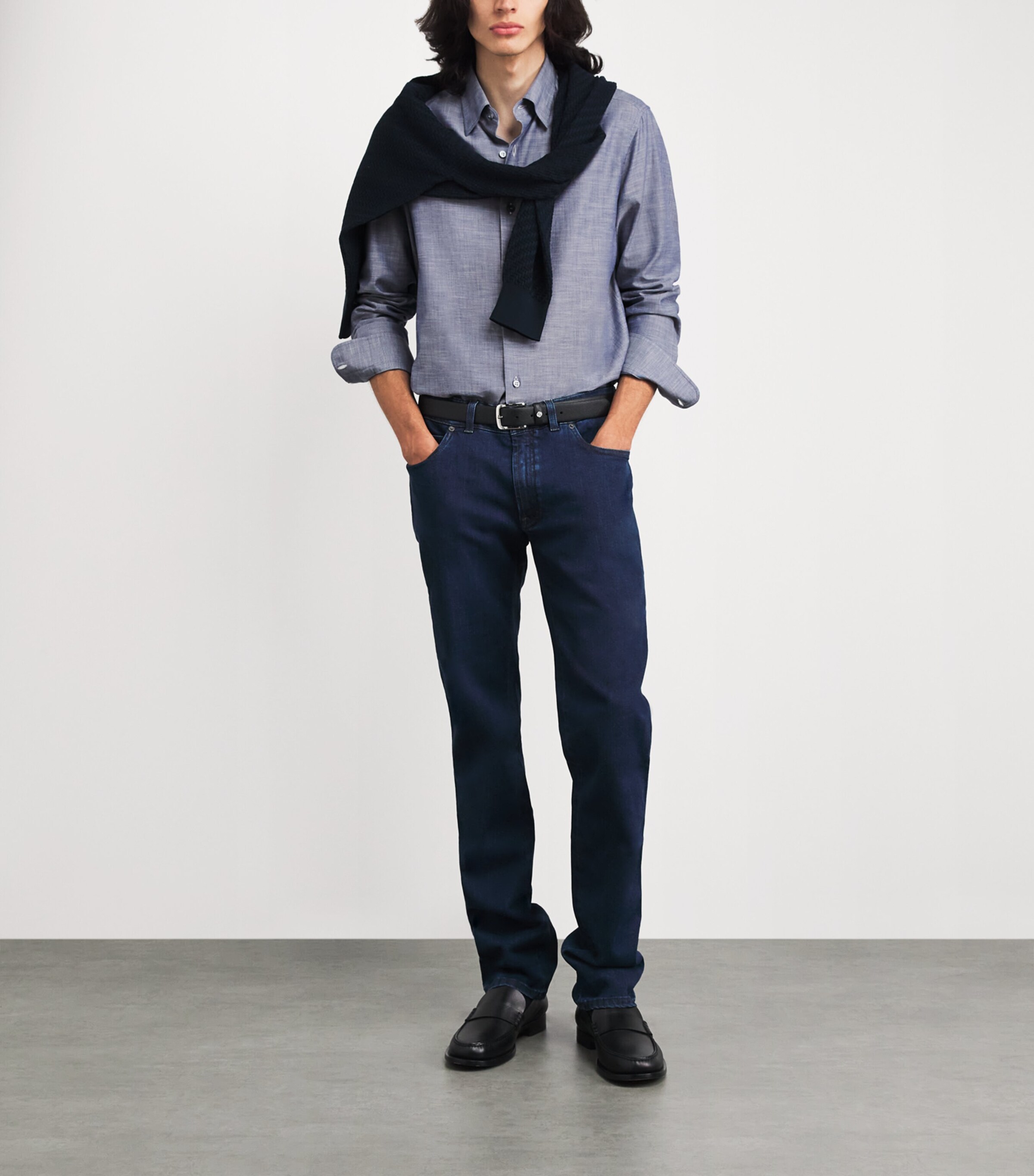 Brioni Mens Cotton Point Collar Shirt Image 2
