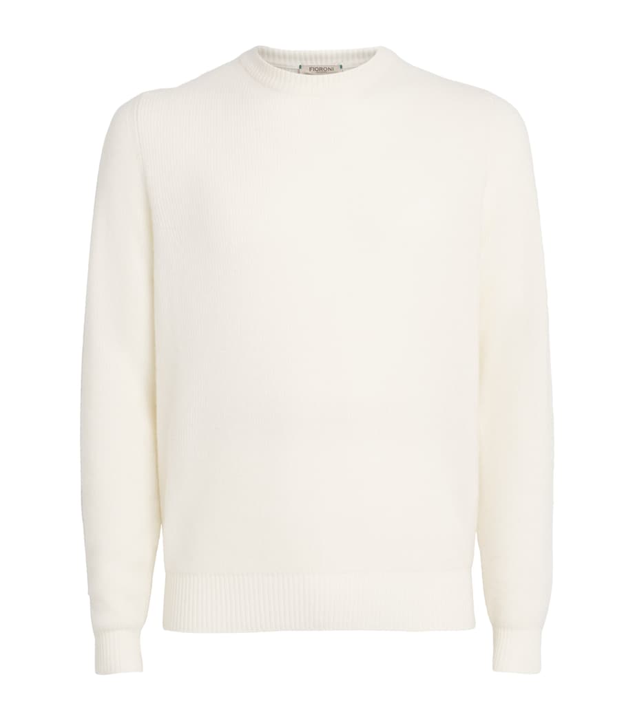 Fioroni Cashmere Mens Cashmere Crew-Neck Sweater Latte Image 1