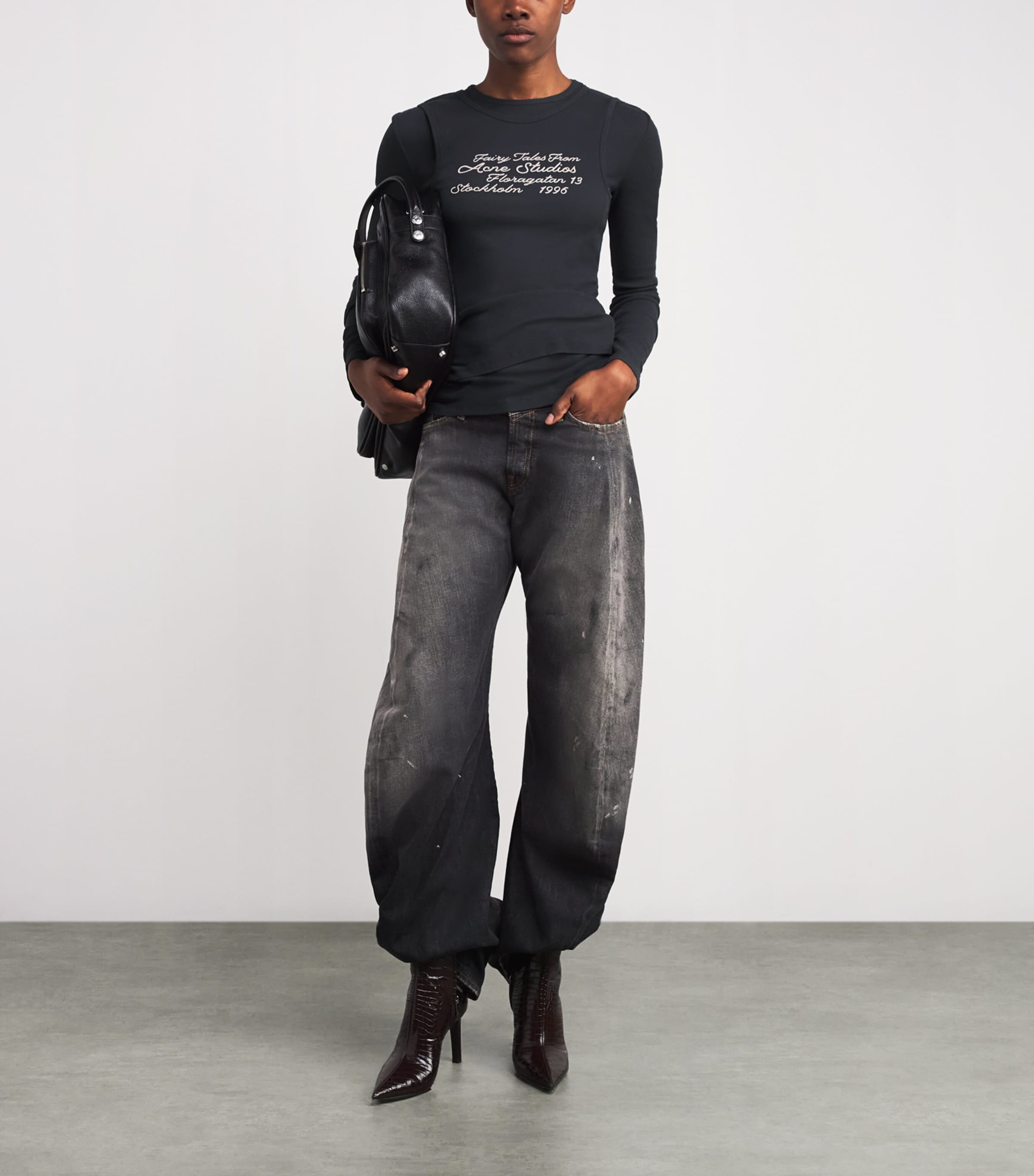 2006F Wide-Leg Jeans BLACK Image 2