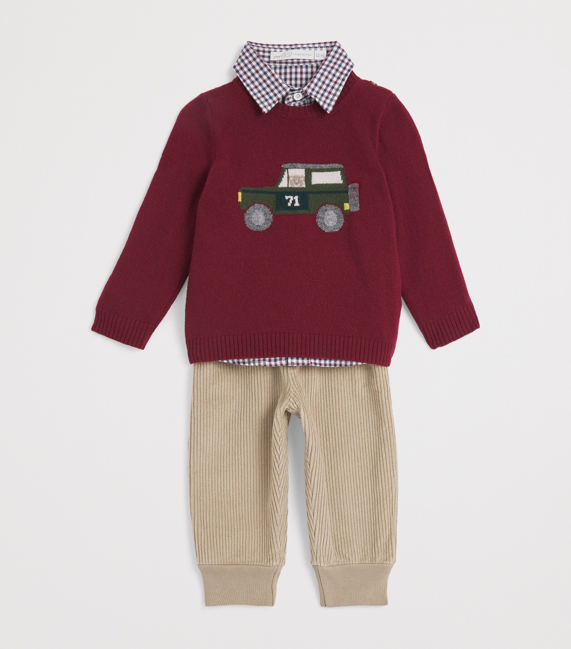 Car Sweater (3 Months-2 Years) T1 BORDEAUX Image 3