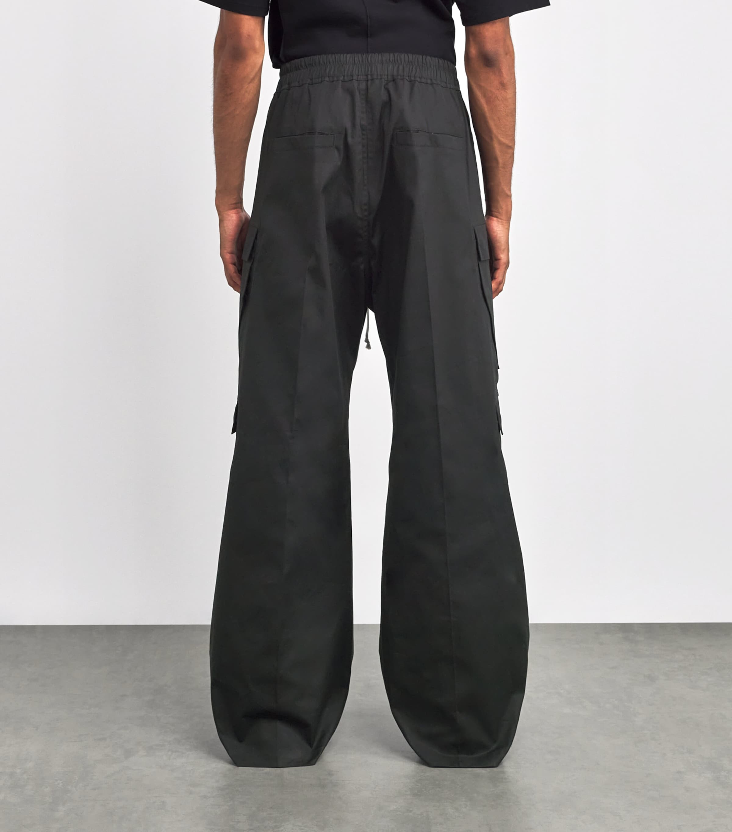 Rick Owens Mens Cargobelas Straight-Leg Trousers Black Image 4
