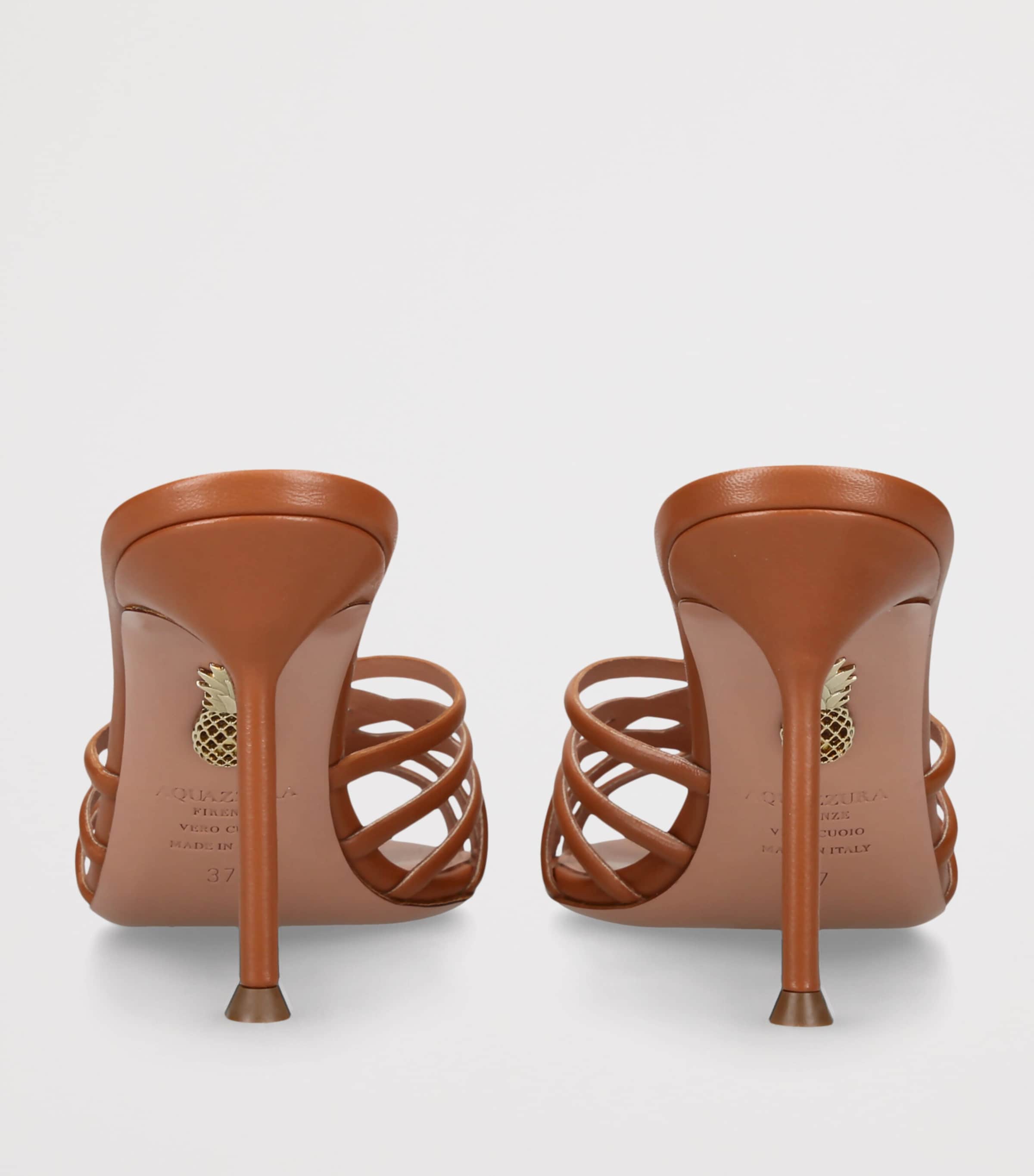 Aquazzura Leather Wild Dream Mules 85 Mid Brown Image 2