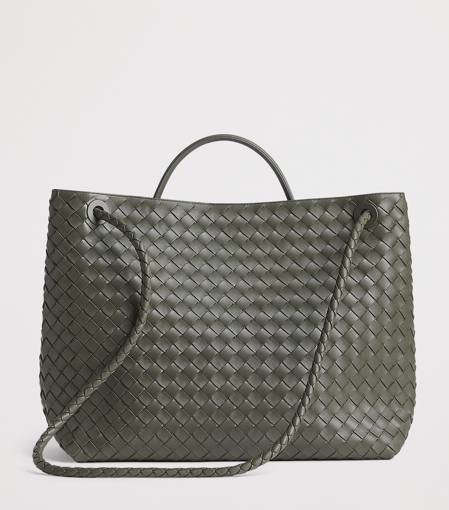 Large Intrecciato Leather Andiamo Top-Handle Bag 3297 Image 5