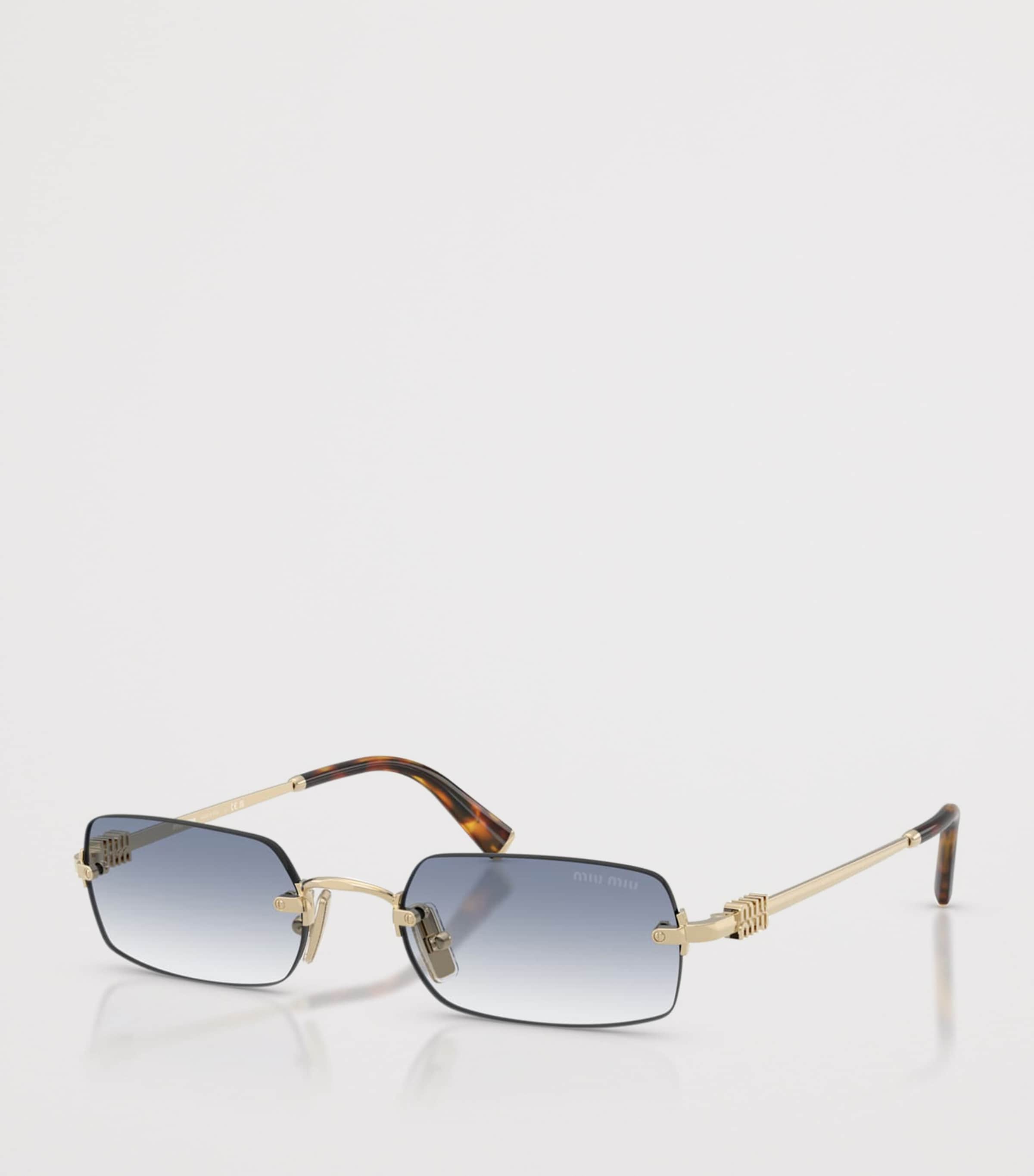 Miu Miu Rectangular MU B50S Sunglasses Gold Image 2