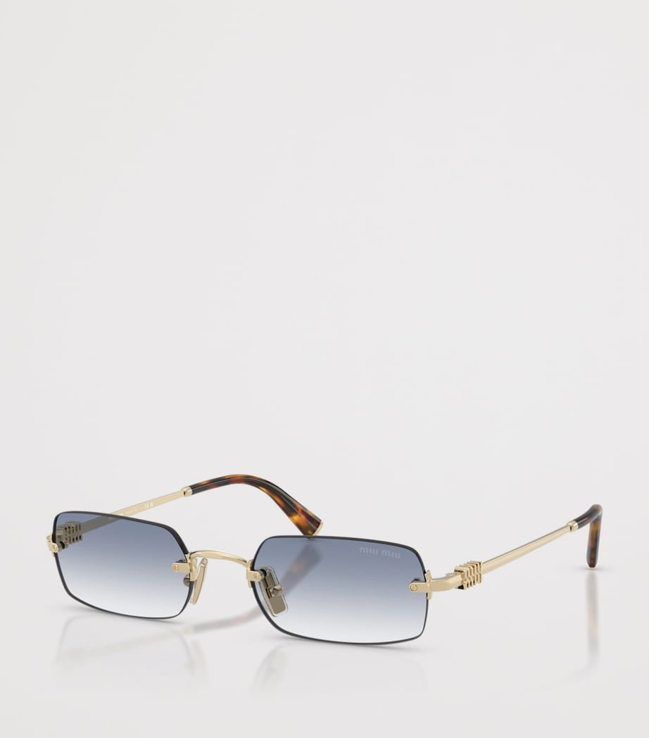 Miu Miu Rectangular MU B50S Sunglasses Gold Image 2