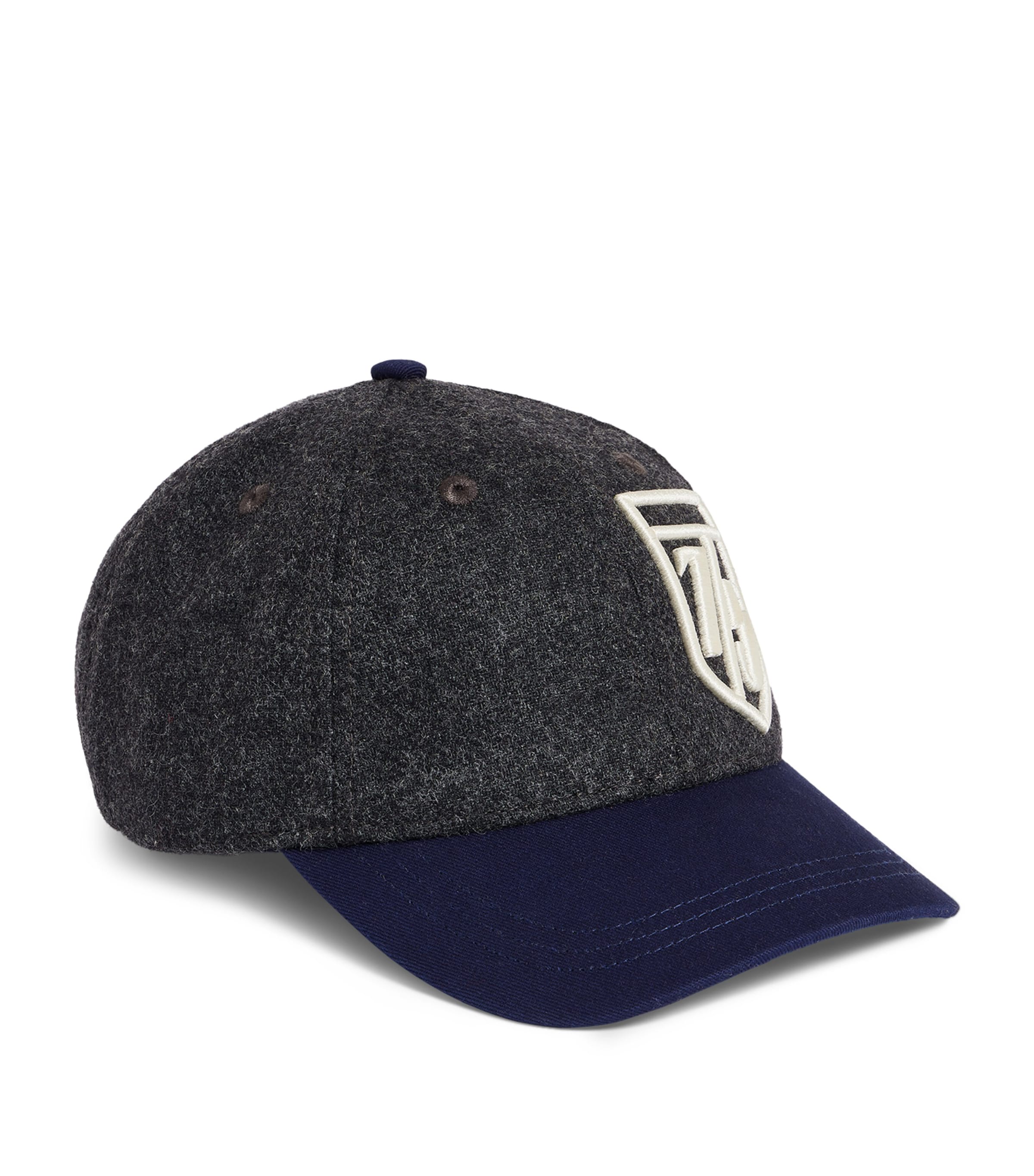 Bonpoint Embroidered Logo Baseball Cap Gris Fonce Image 1