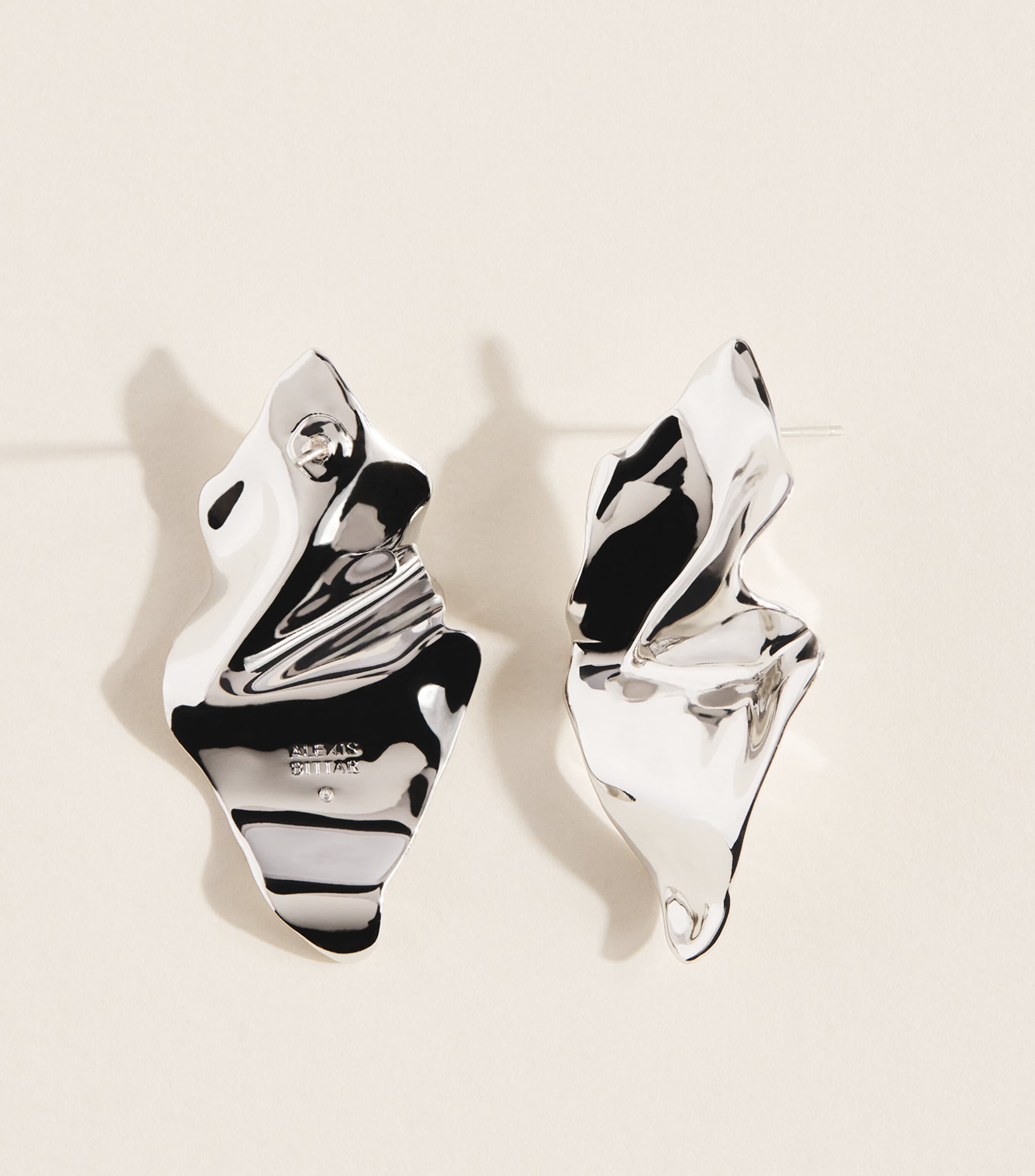 Alexis Bittar Small Crumpled Earrings No Stone Silver Image 5