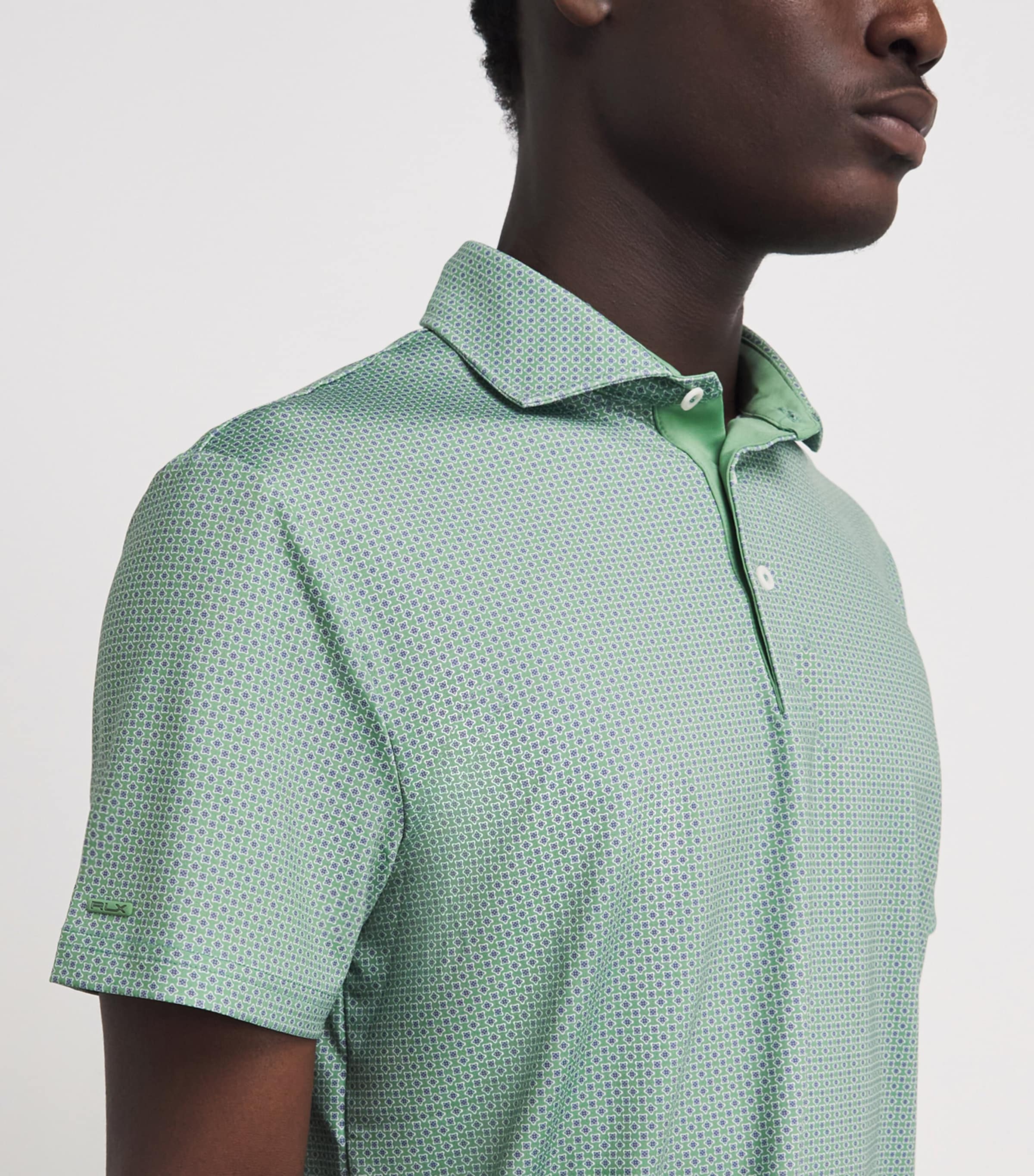 RLX Ralph Lauren Mens Foulard Print Polo Shirt Green Foulard Image 3