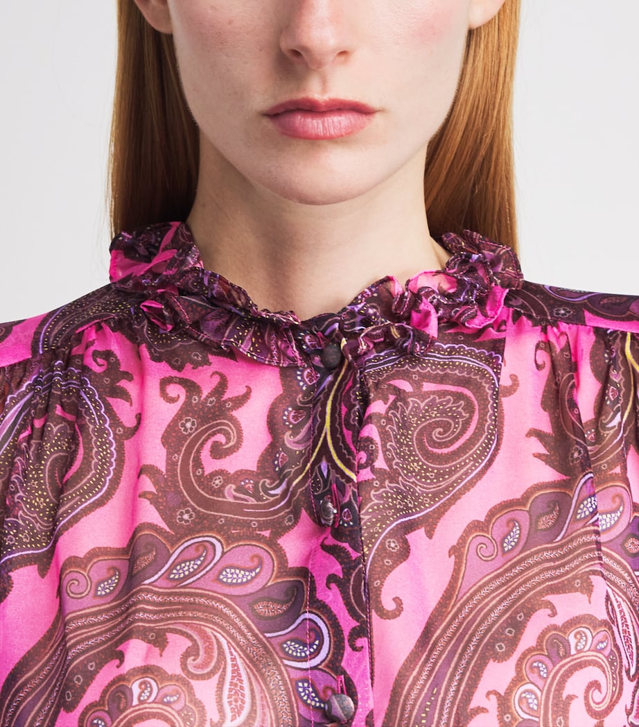 Etro Womens Silk Paisley Blouse Print/pink Bs Image 3
