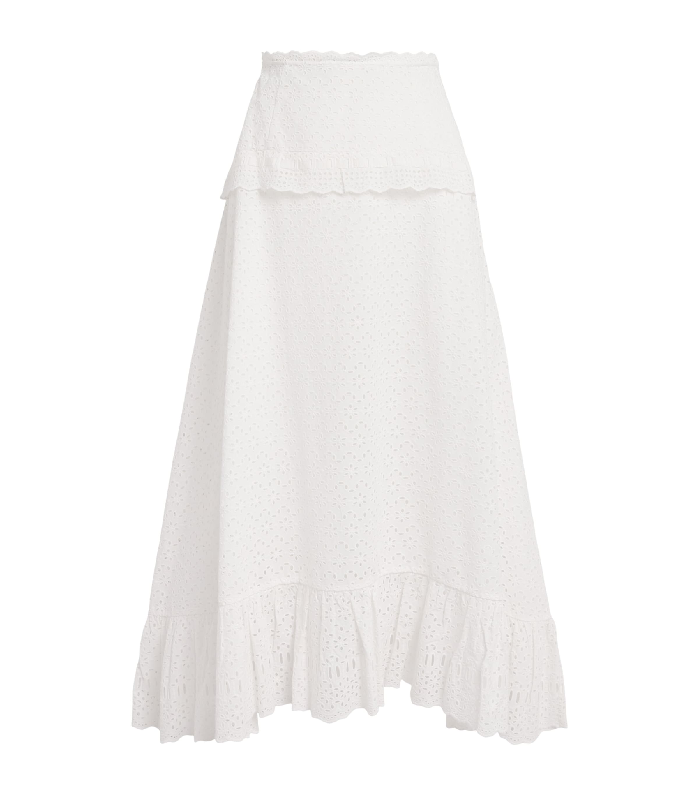 Ulla Johnson Broderie Anglaise Violetta Midi Skirt In White