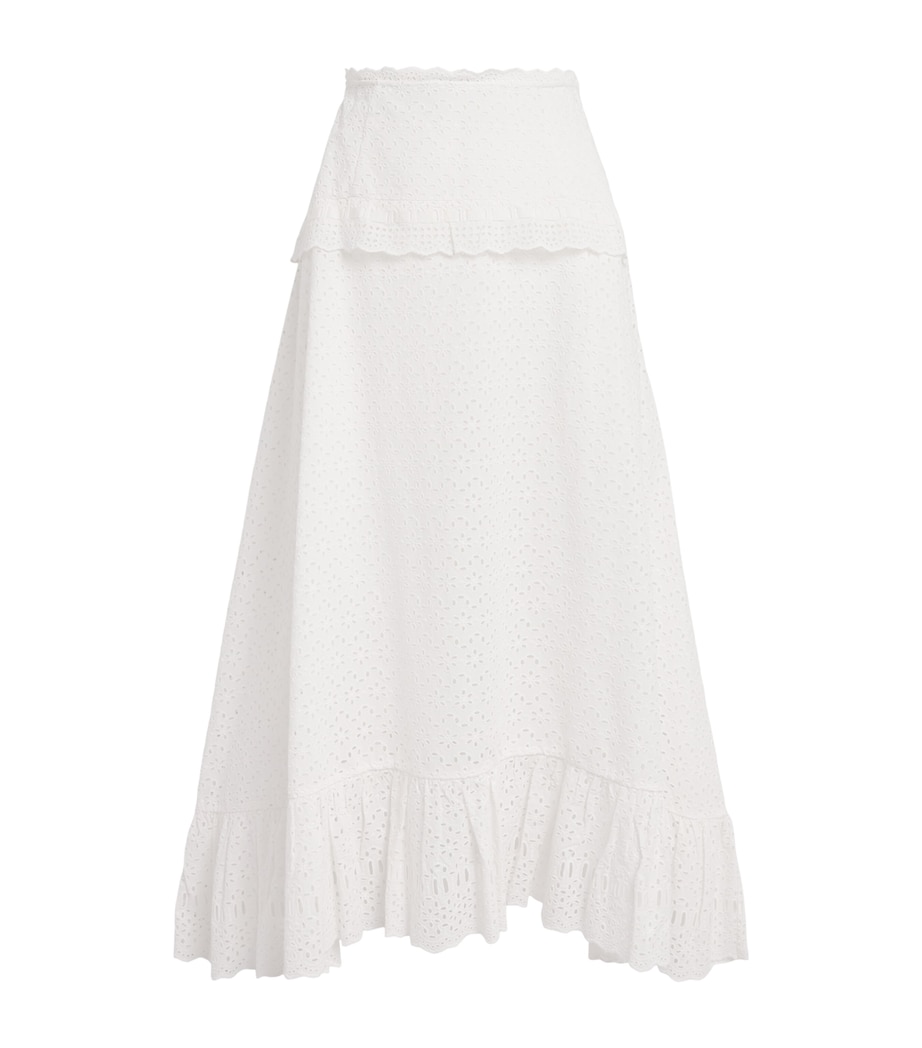Ulla Johnson Womens Broderie Anglaise Violetta Midi Skirt Pristine Image 1