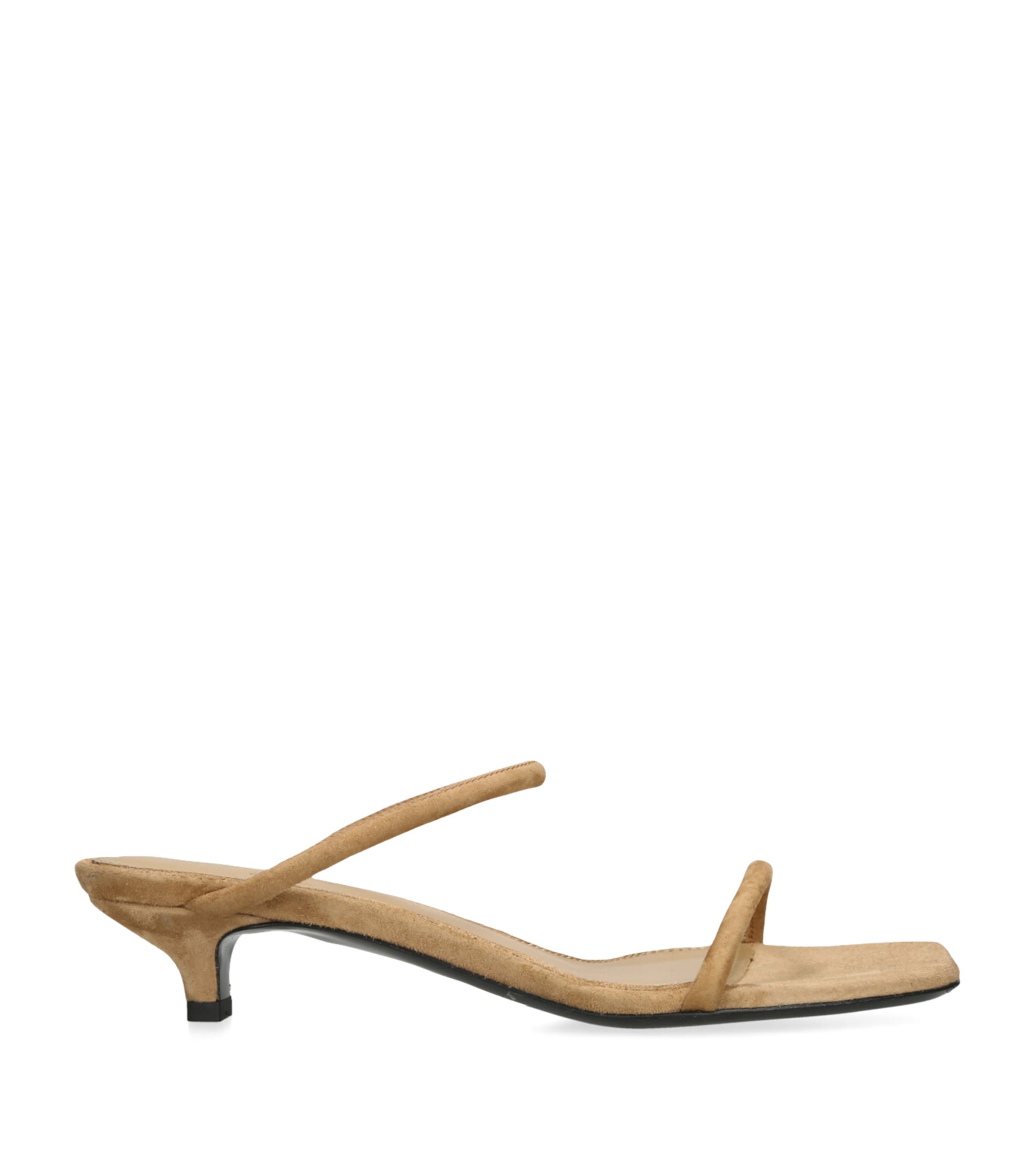 Totême Suede Heeled Mules 35 In Beige