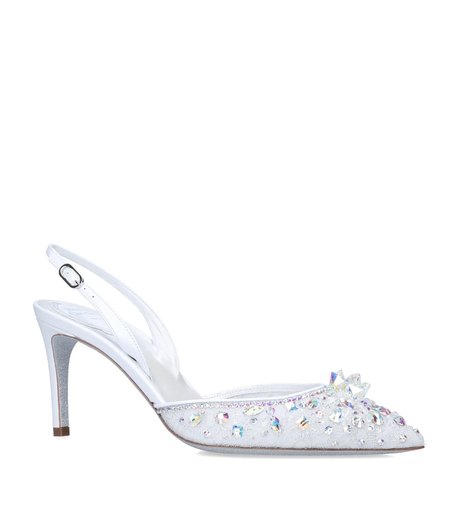 Embellished Cinderella Slingback Mules 75 WHITE Image 1