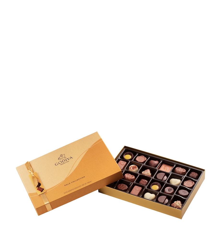 Godiva Milk, White and Dark Chocolate 25-Piece Gold Selection Box (258g) Image 1