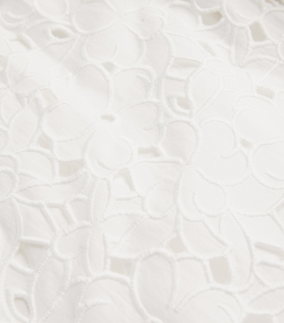 Embroidered Floral Jazz Midi Dress WHITE Image 5